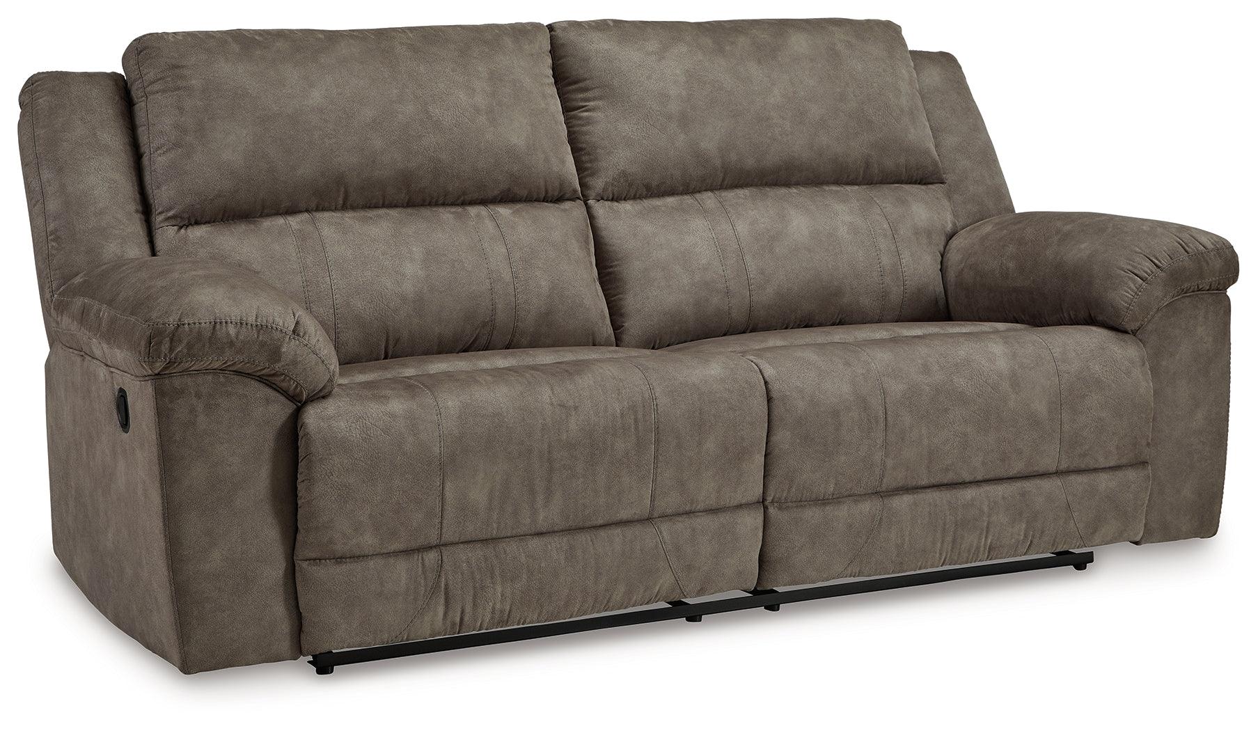 Laresview Fossil Faux Leather Reclining Sofa - Image 2