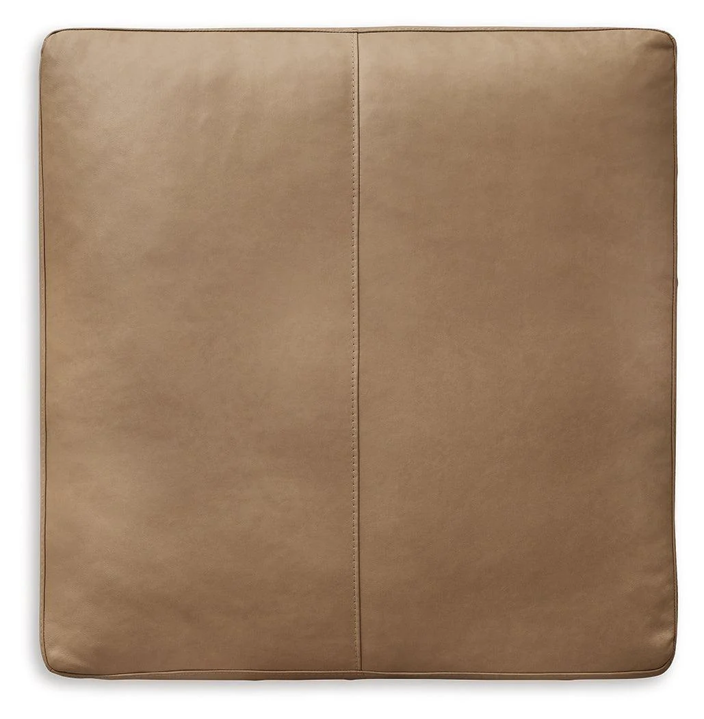 Bandon Toffee Leather Oversized Accent Ottoman - Image 3