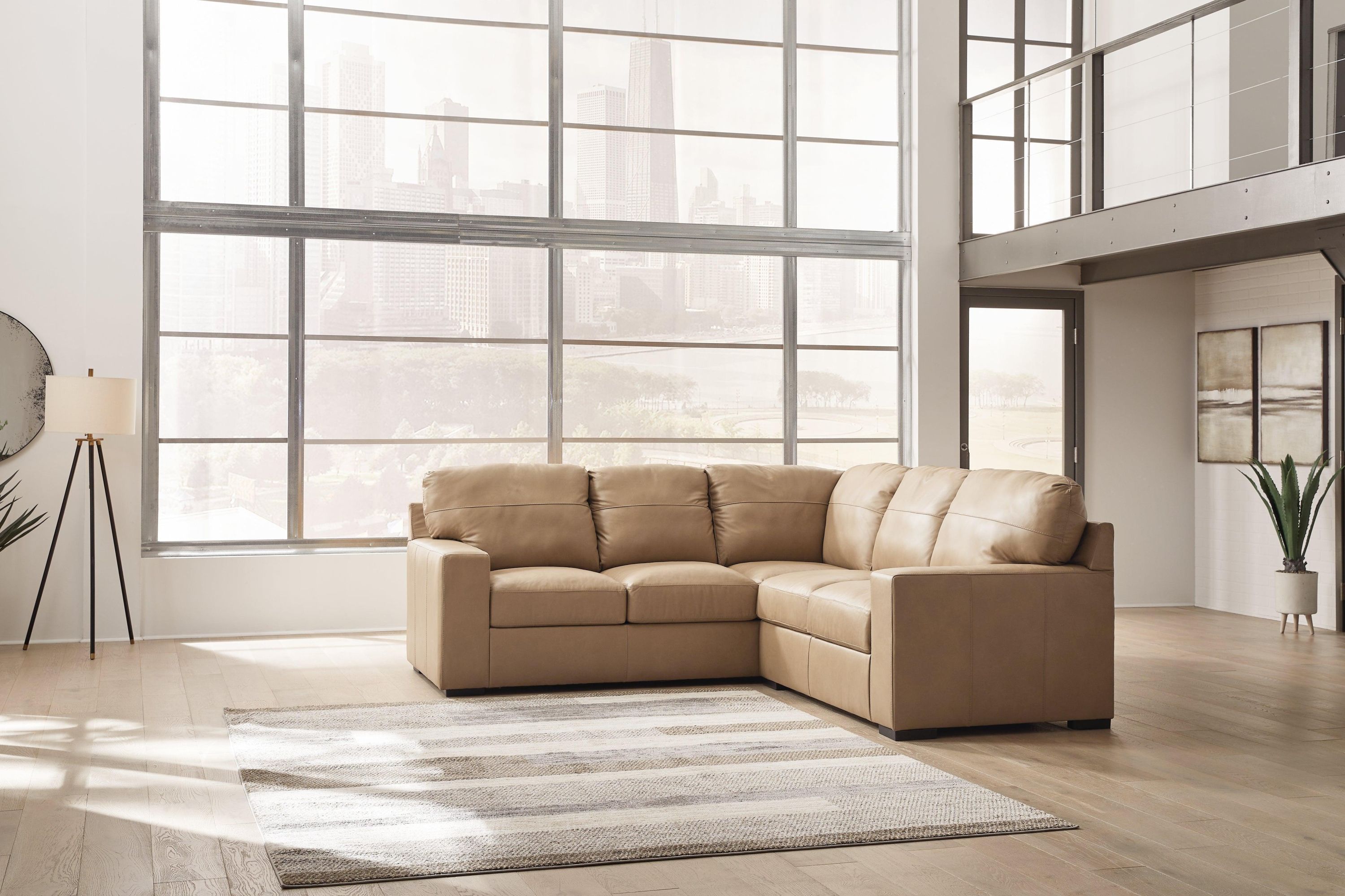 Bandon Toffee Leather 2-Piece Sectional - Image 3
