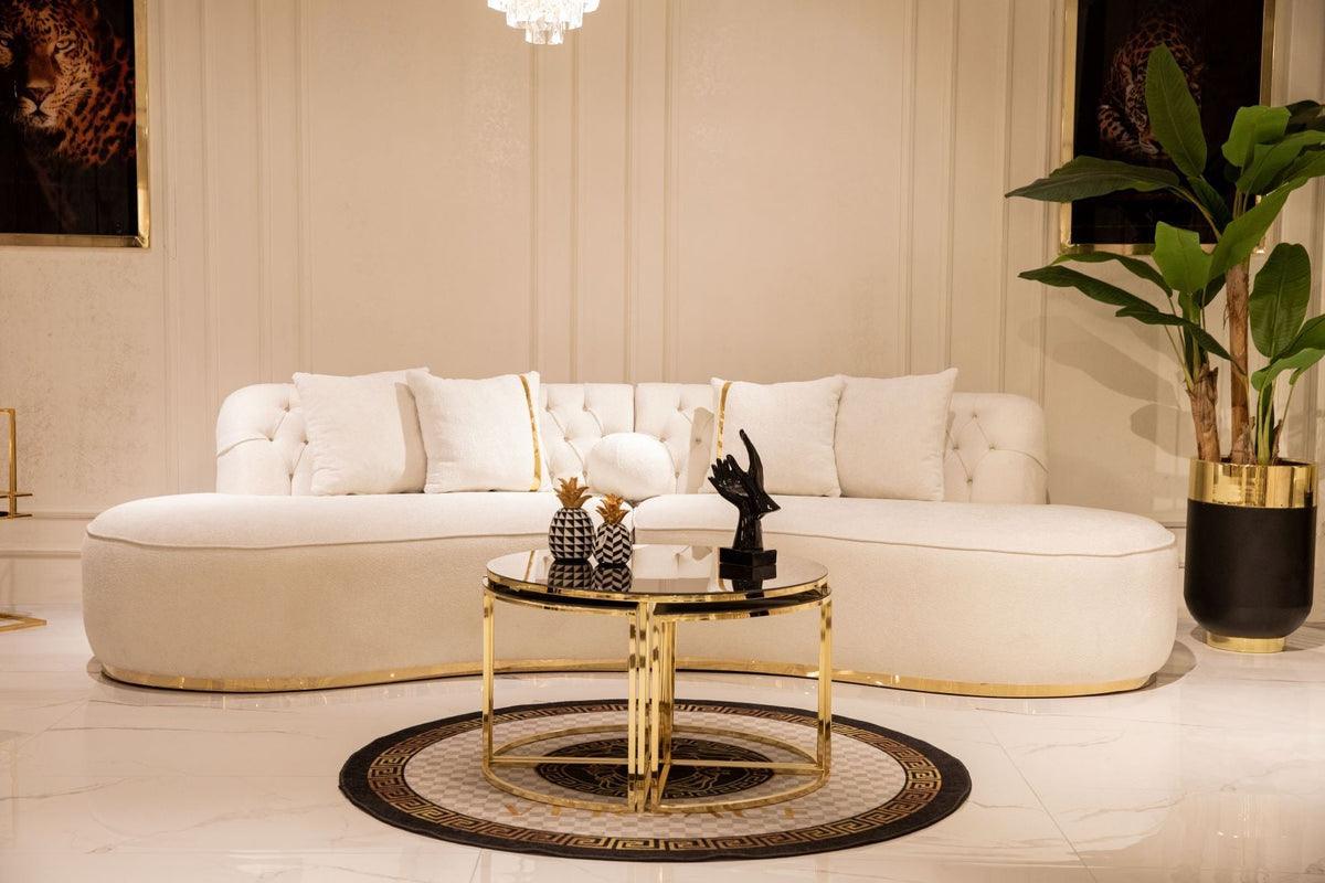 Sophia Ivory Boucle Curved Sectional - Image 1