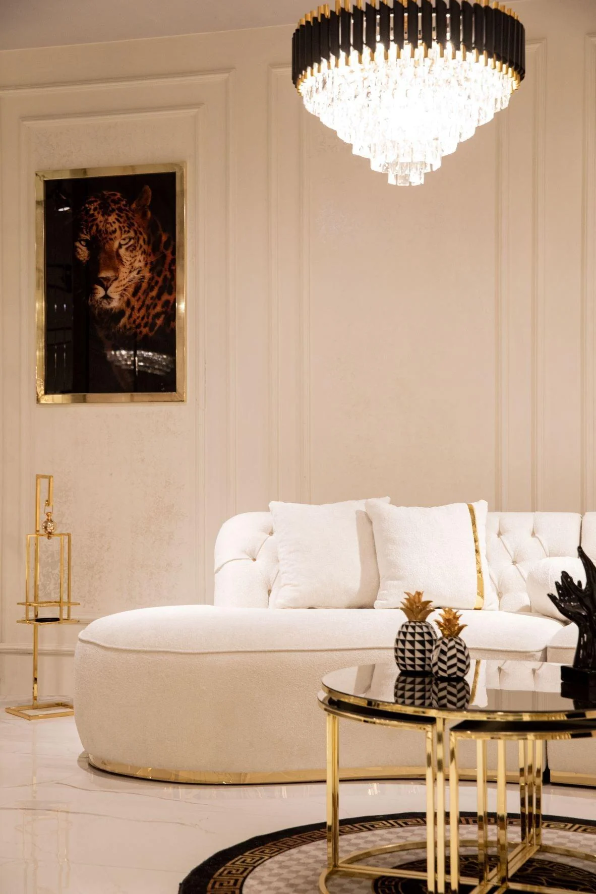 Sophia Ivory Boucle Curved Sectional - Image 3
