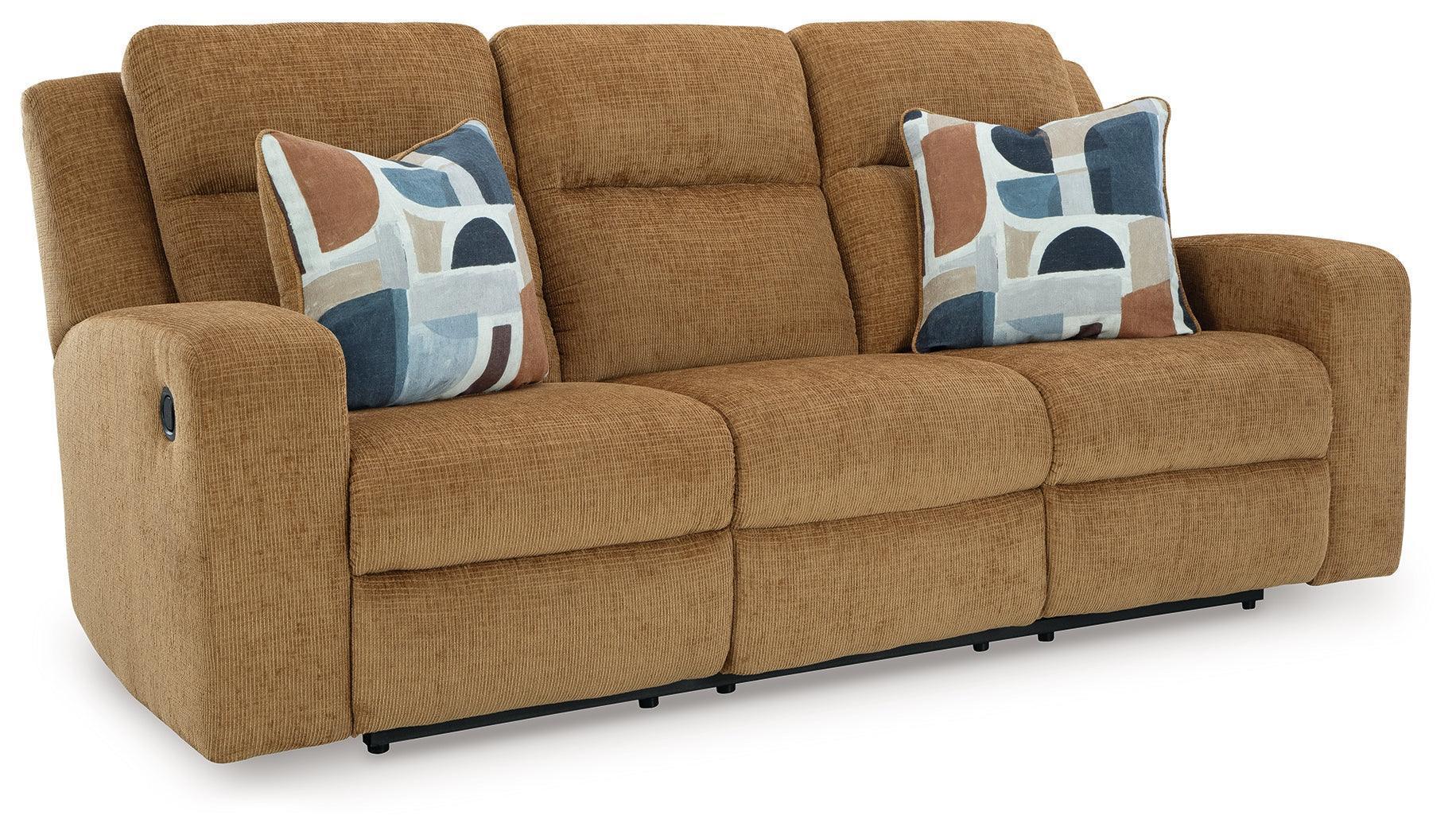 Kanlow Honey Chenille Reclining Sofa - Image 2