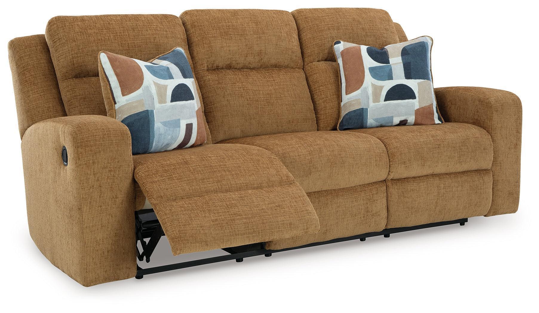 Kanlow Honey Chenille Reclining Sofa - Image 3