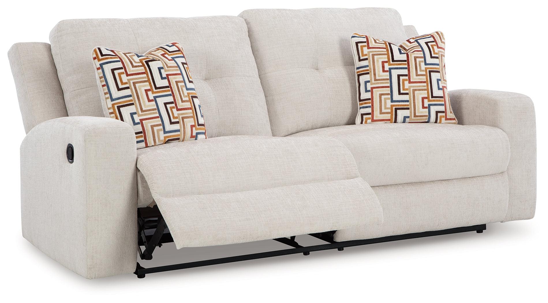 Danum Stone Chenille Reclining Sofa - Image 3