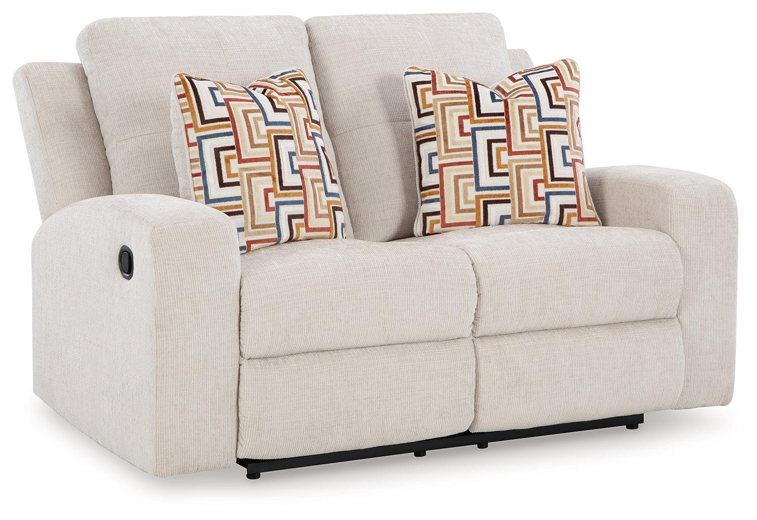 Danum Stone Chenille Reclining Loveseat - Image 2