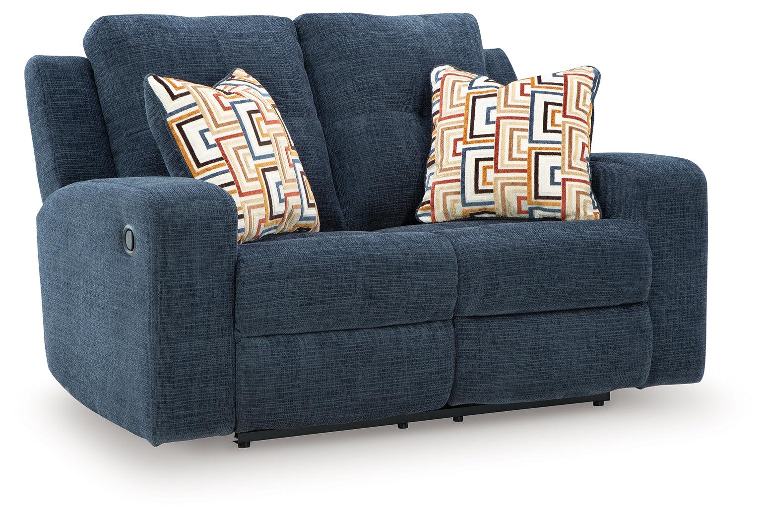 Danum Ink Chenille Reclining Loveseat - Image 2