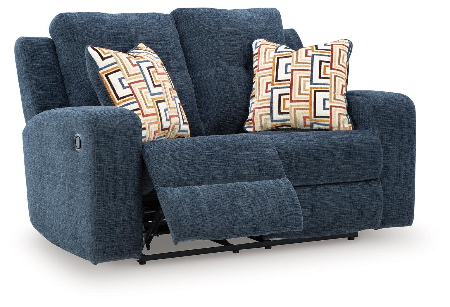 Danum Ink Chenille Reclining Loveseat - Image 3