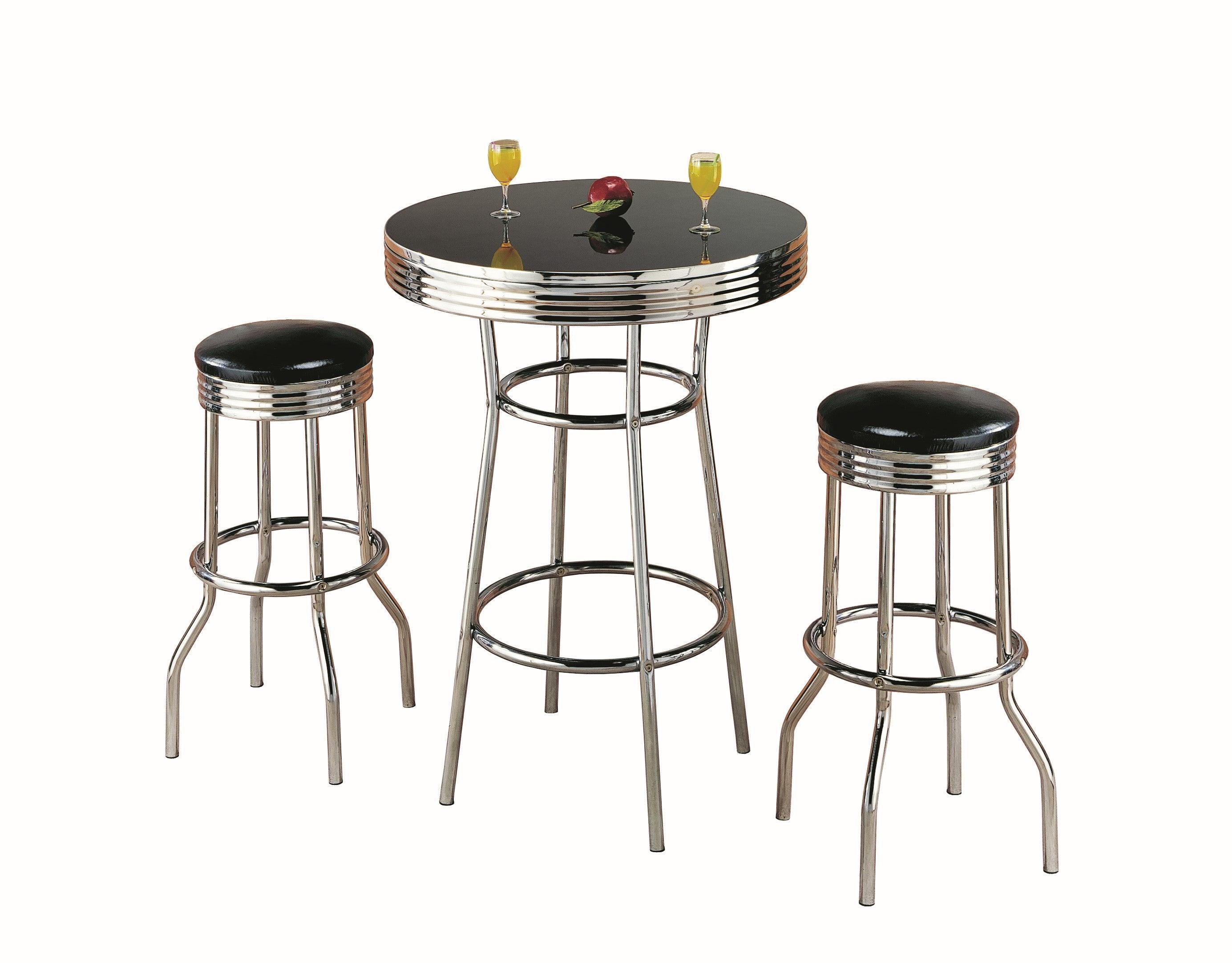 Retro Black Bar Table Chair Set - Image 3