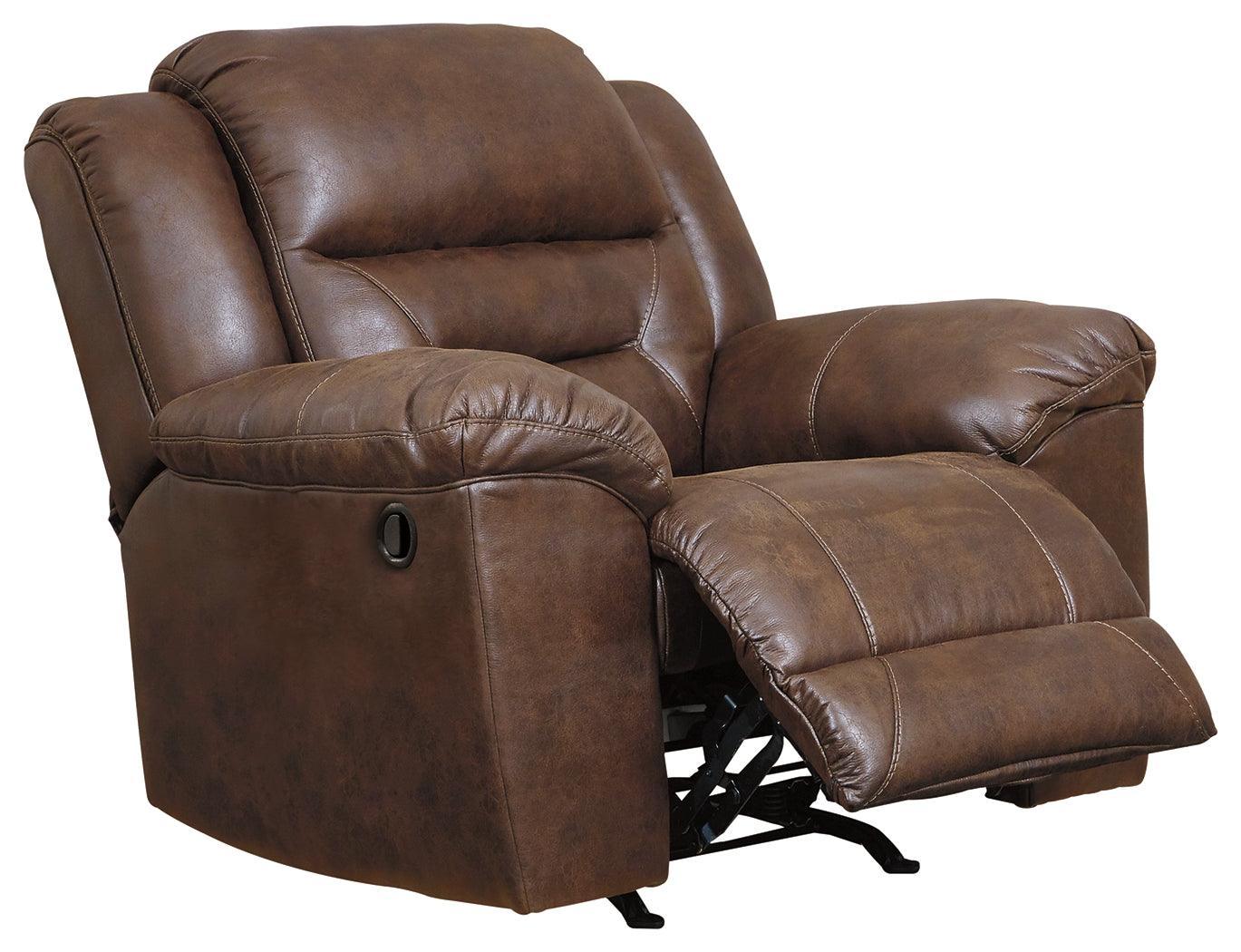 Stoneland Chocolate Faux Leather Recliner - Image 3