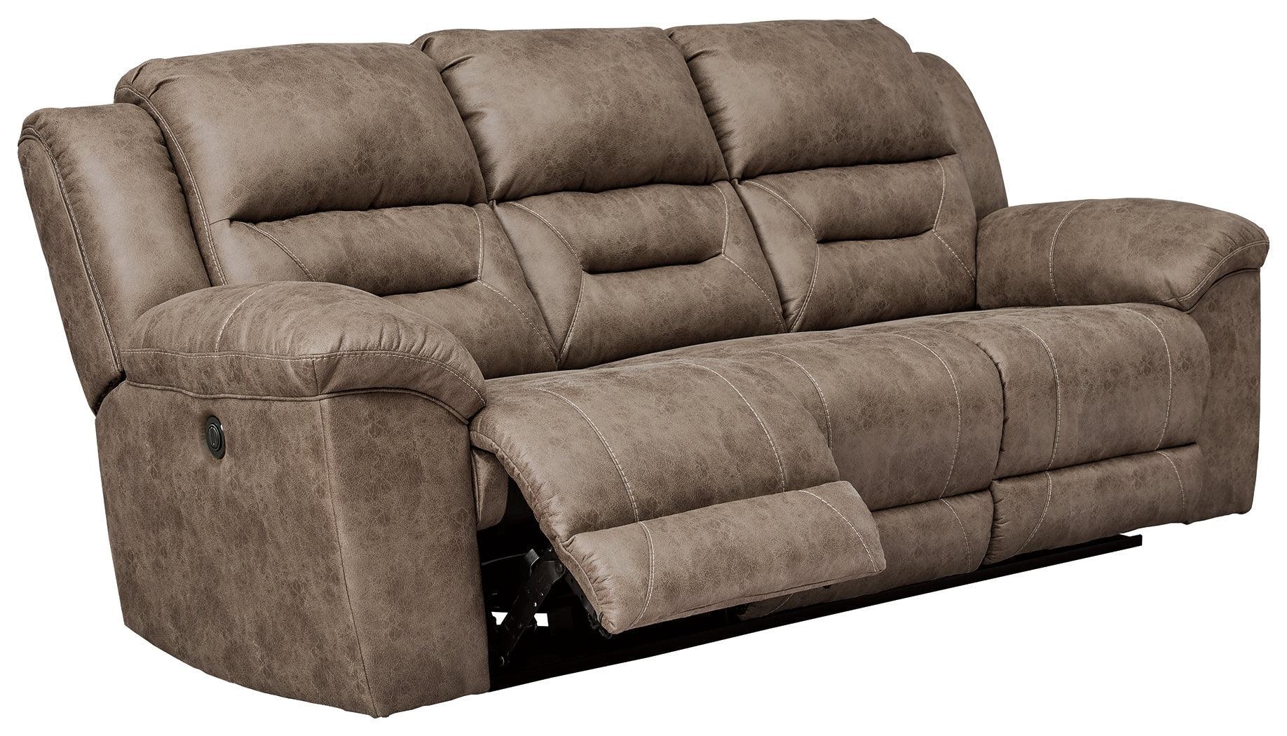 Stoneland Fossil Faux Leather Power Reclining Sofa - Image 2