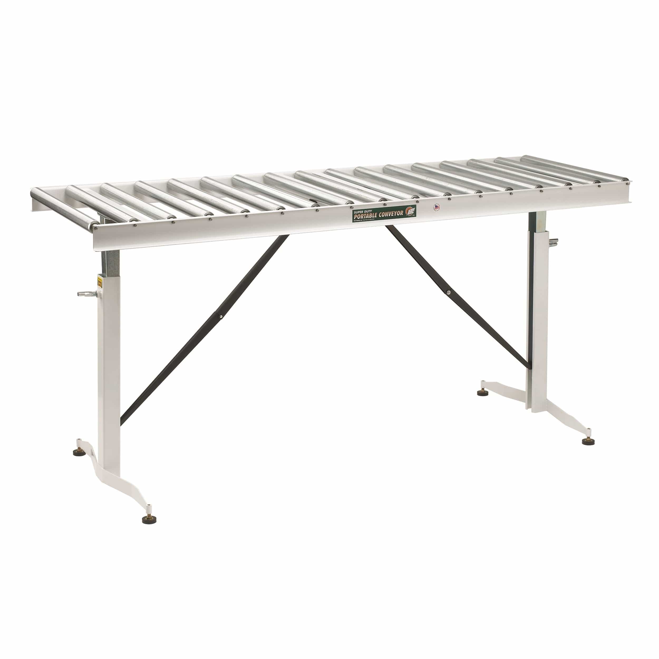 Adjustable Folding Roller Conveyor Table, 66" x 24", HRT-90 - Image 1