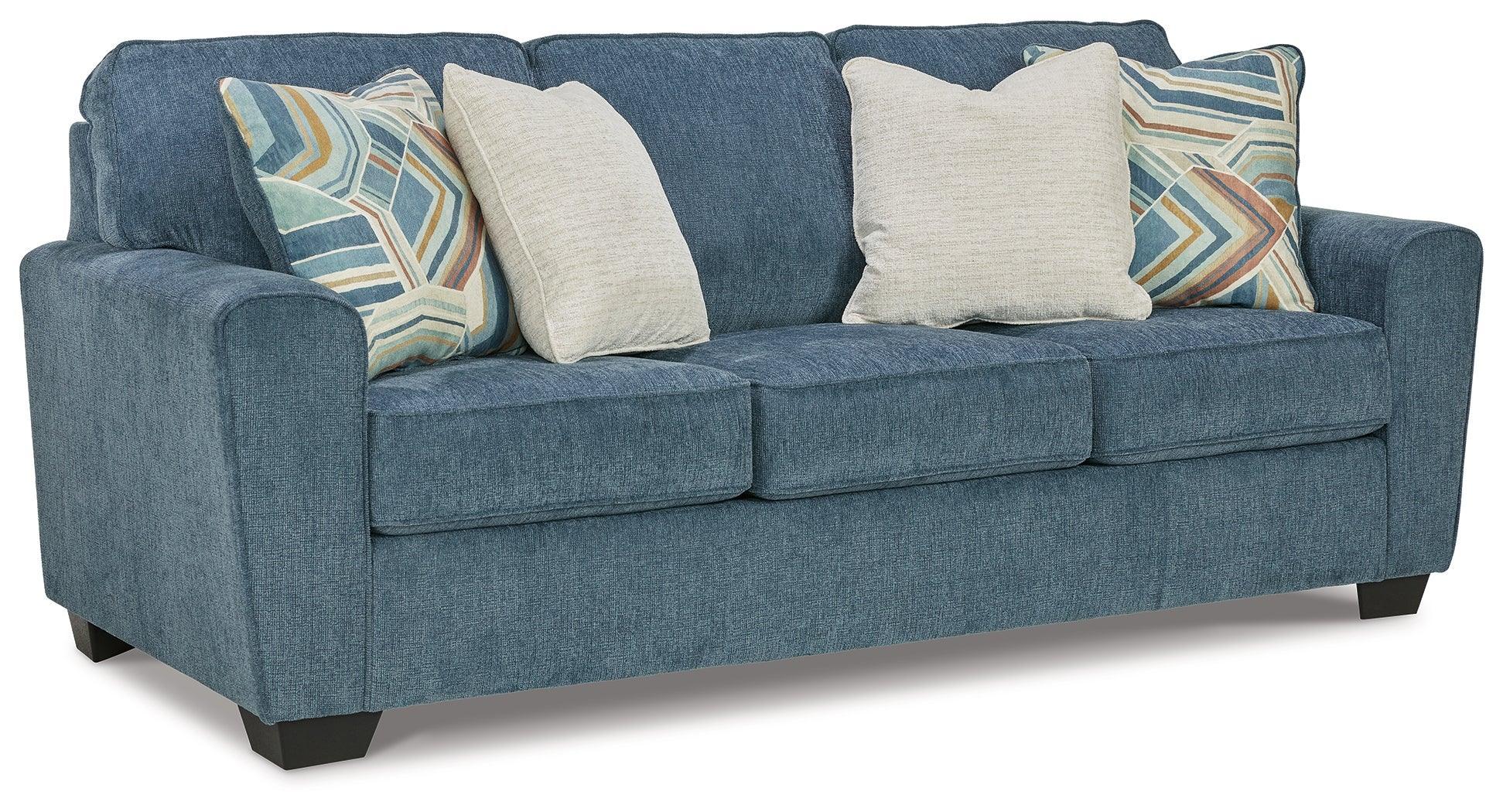Cashton Blue Chenille Sofa - Image 2