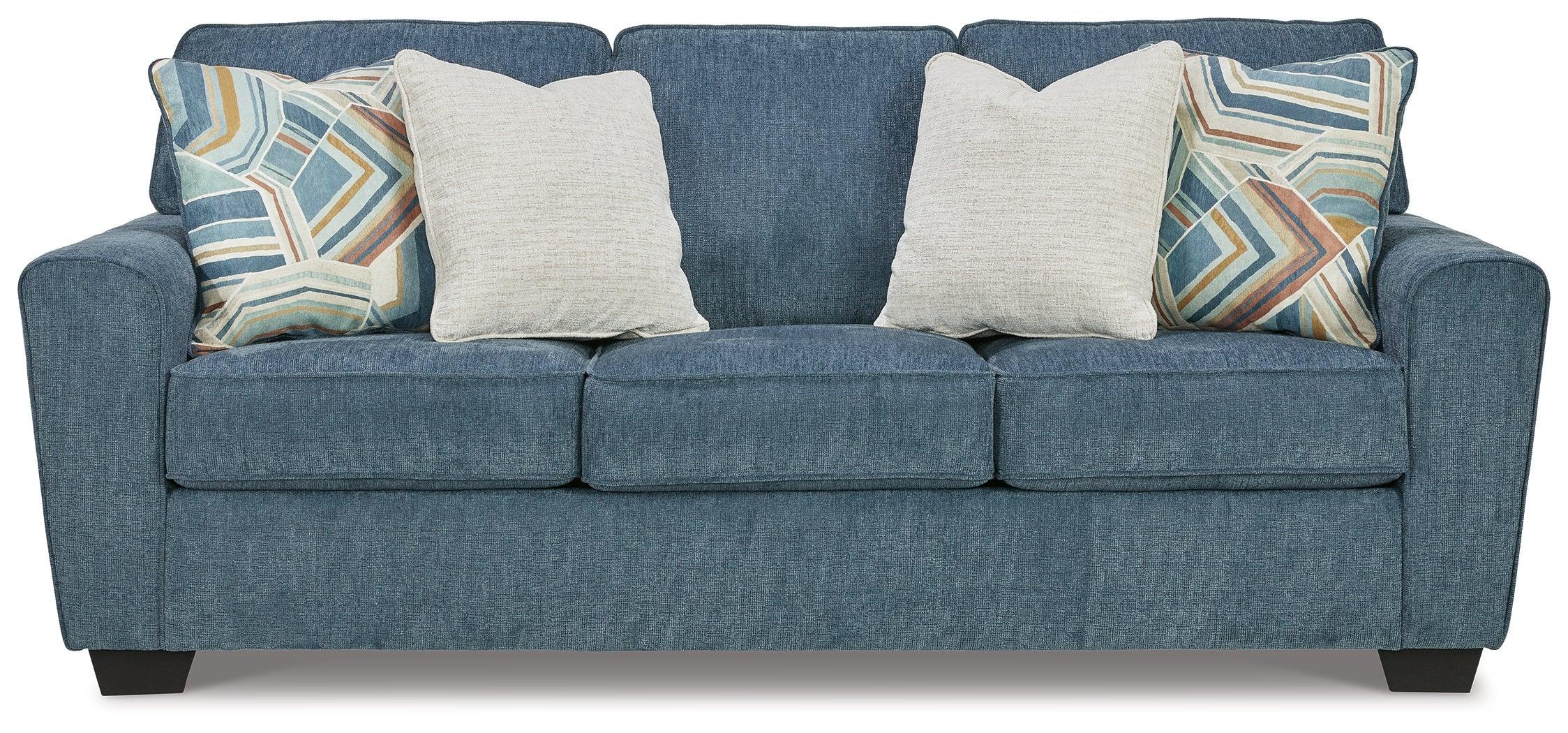 Cashton Blue Chenille Sofa - Image 3