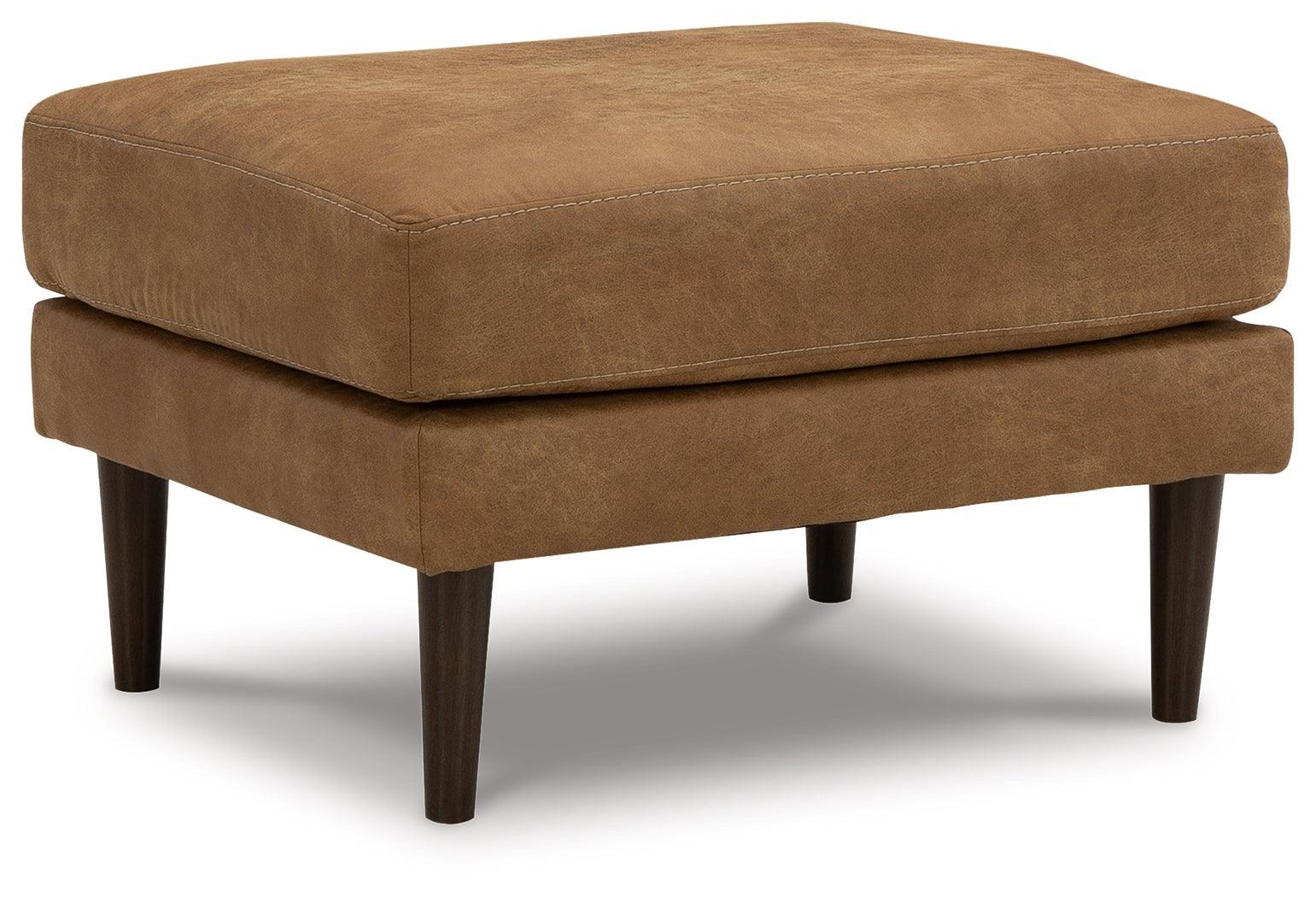Telora Caramel Microfiber Ottoman - Image 2