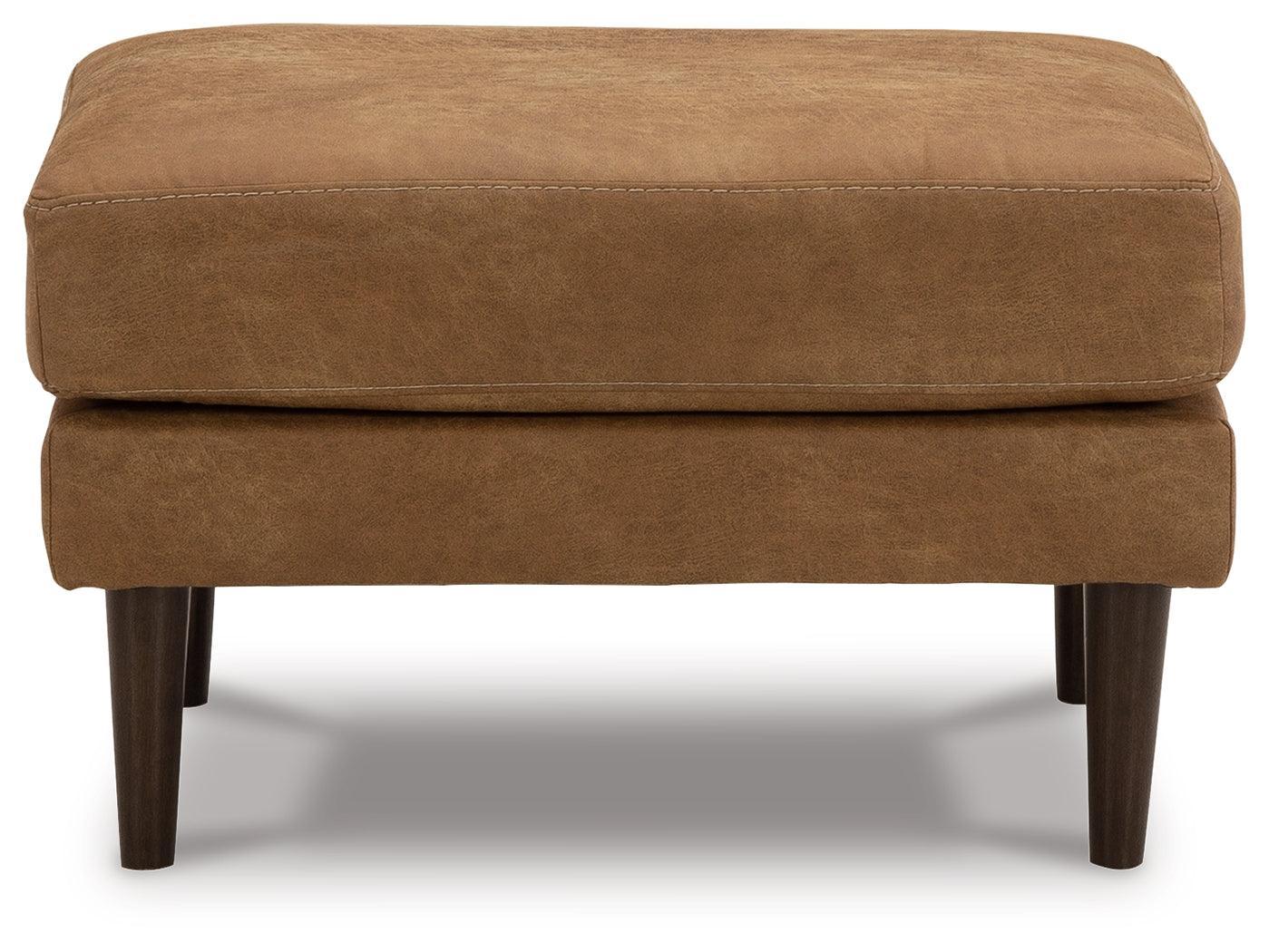 Telora Caramel Microfiber Ottoman - Image 3