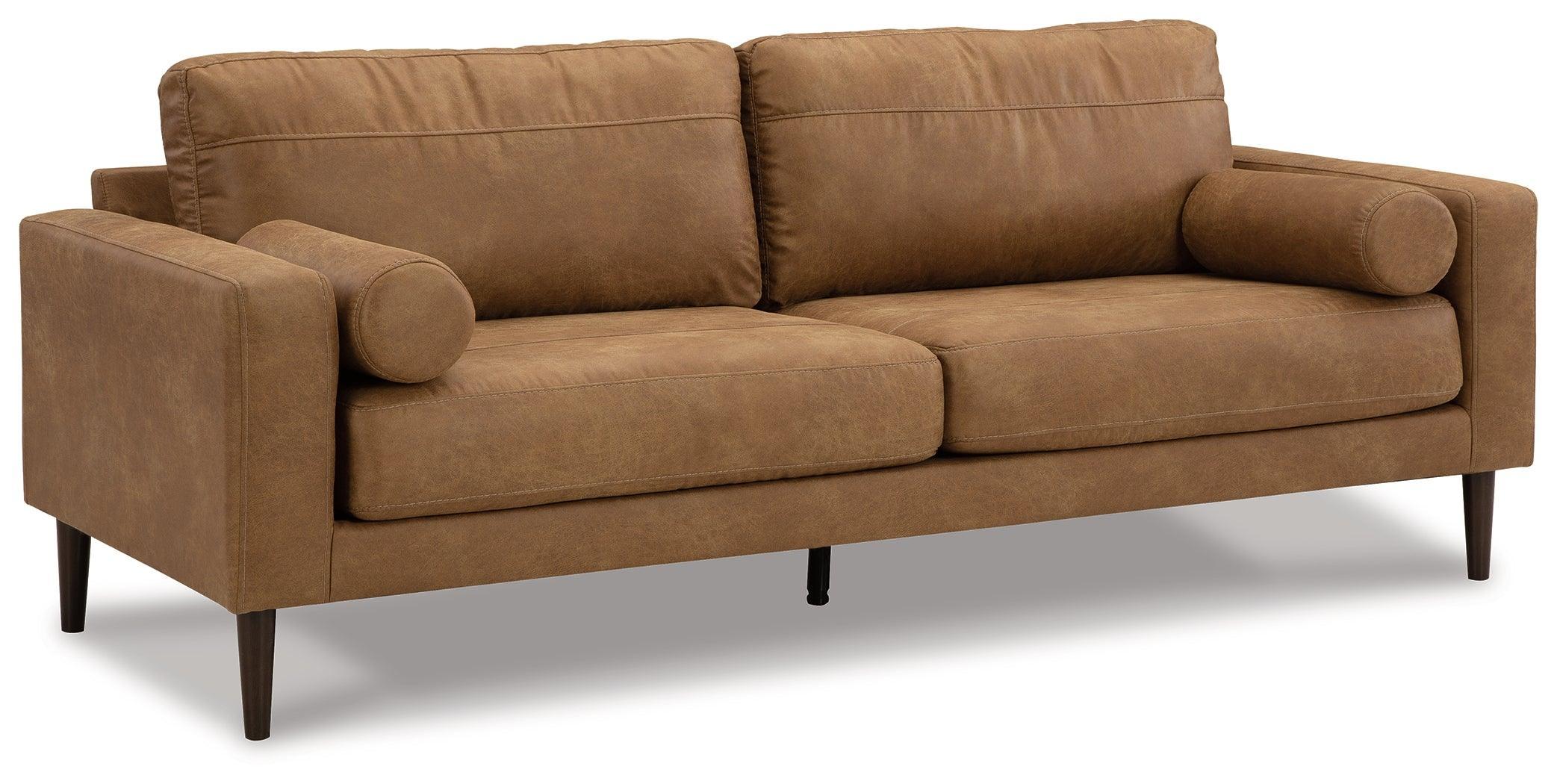Telora Caramel Microfiber Sofa - Image 3