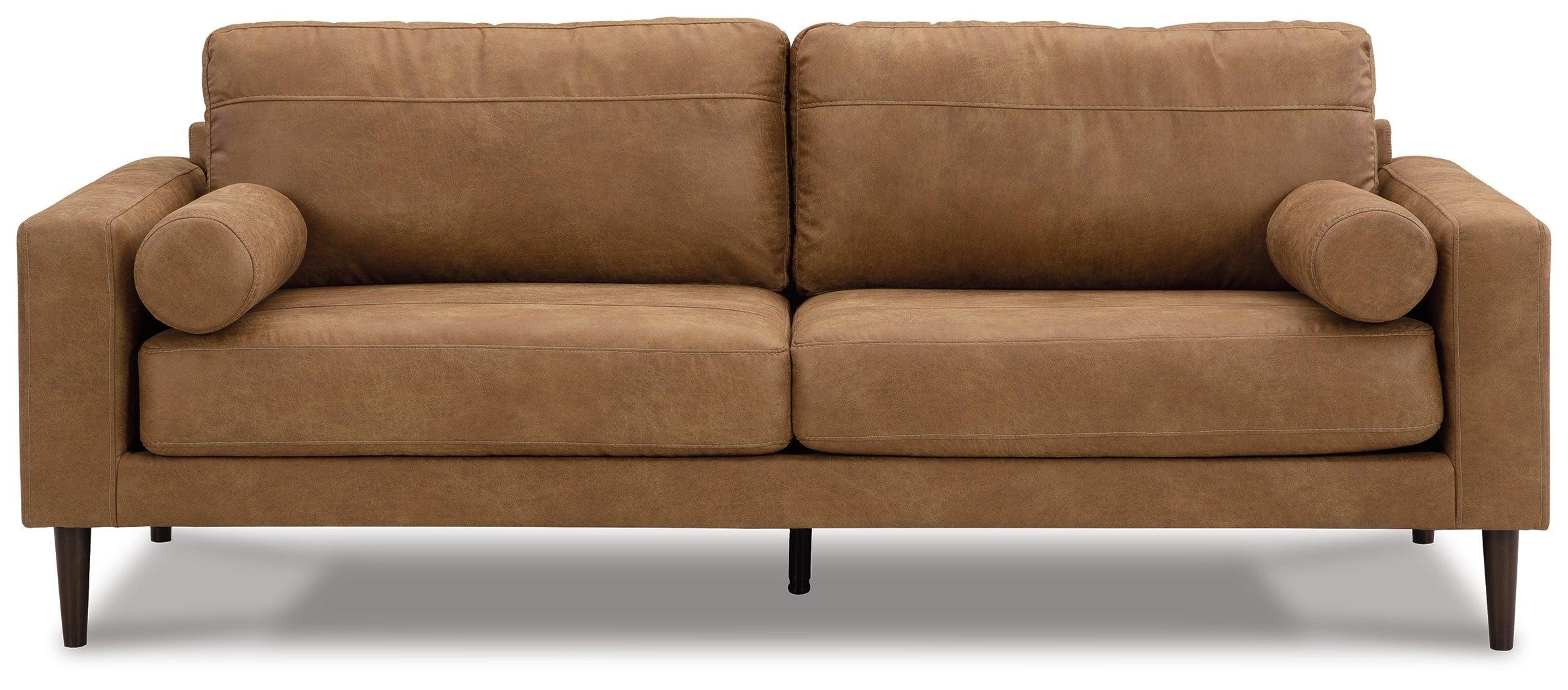 Telora Caramel Microfiber Sofa - Image 2