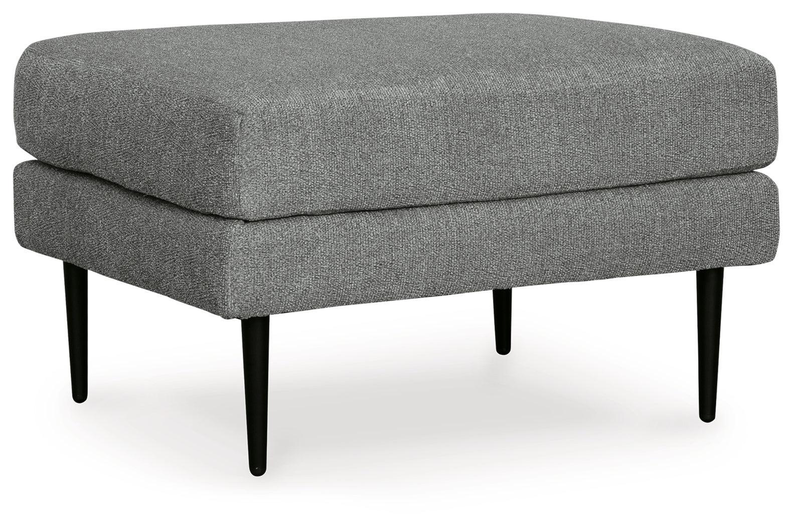 Hazela Charcoal Chenille Ottoman - Image 2