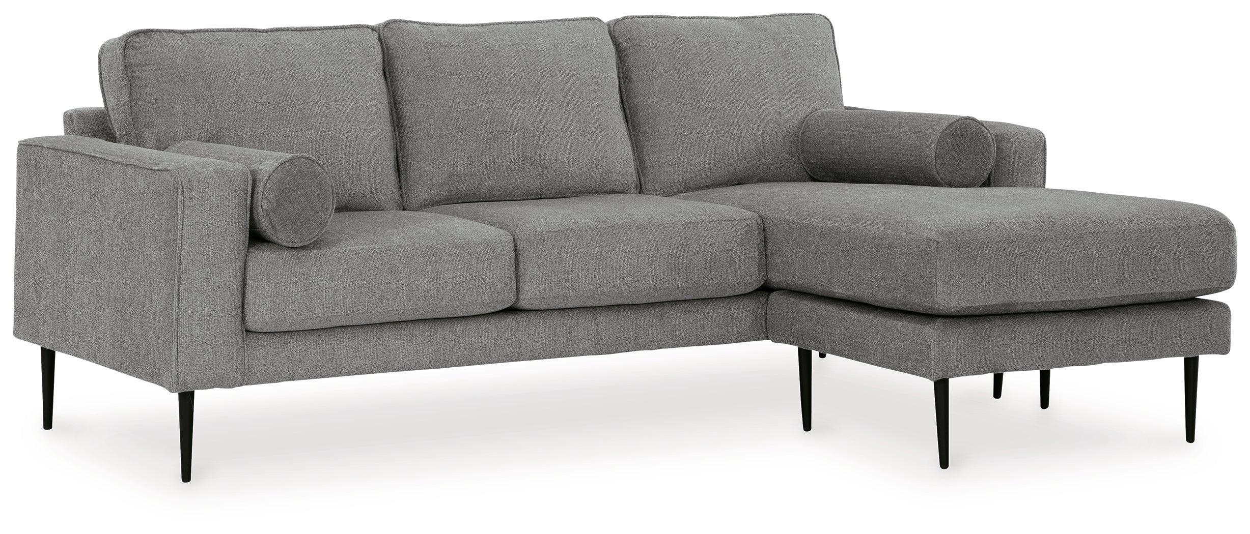 Hazela Charcoal Chenille Sofa Chaise - Image 3