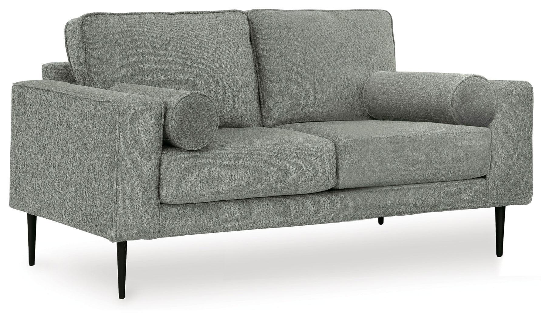 Hazela Charcoal Chenille Loveseat - Image 2