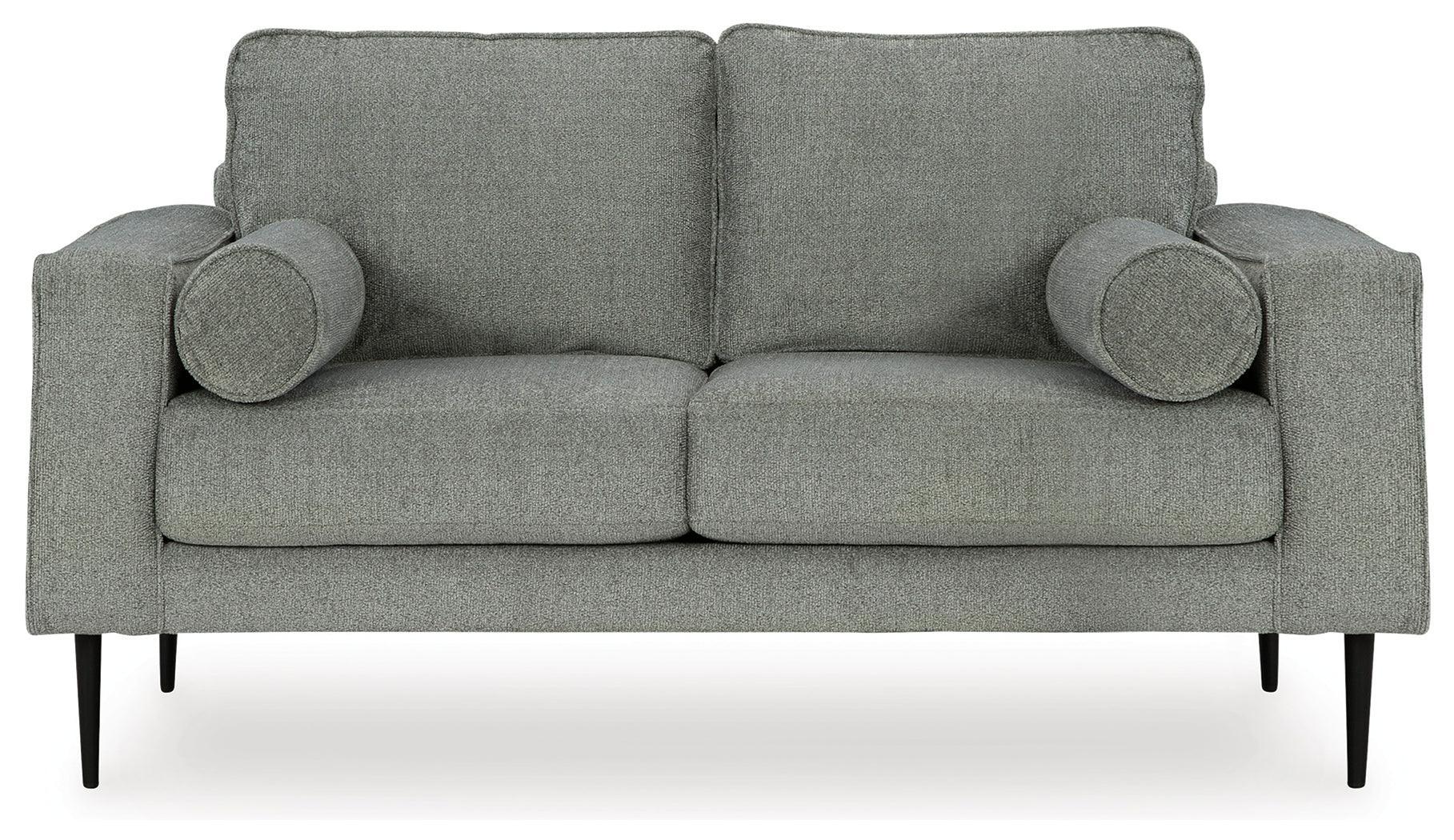 Hazela Charcoal Chenille Loveseat - Image 3