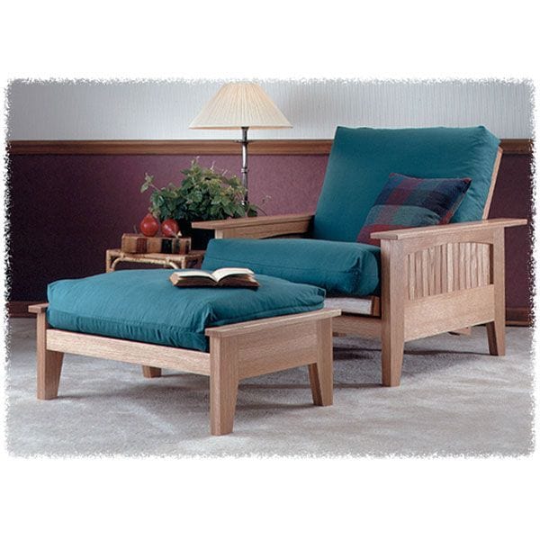 Woodworking Project Paper Plan to Build Futon Chair & Ottoman - Image 1