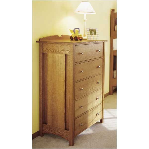 Woodworking Project Paper Plan to Build Kid's Oak Dresser - Image 1