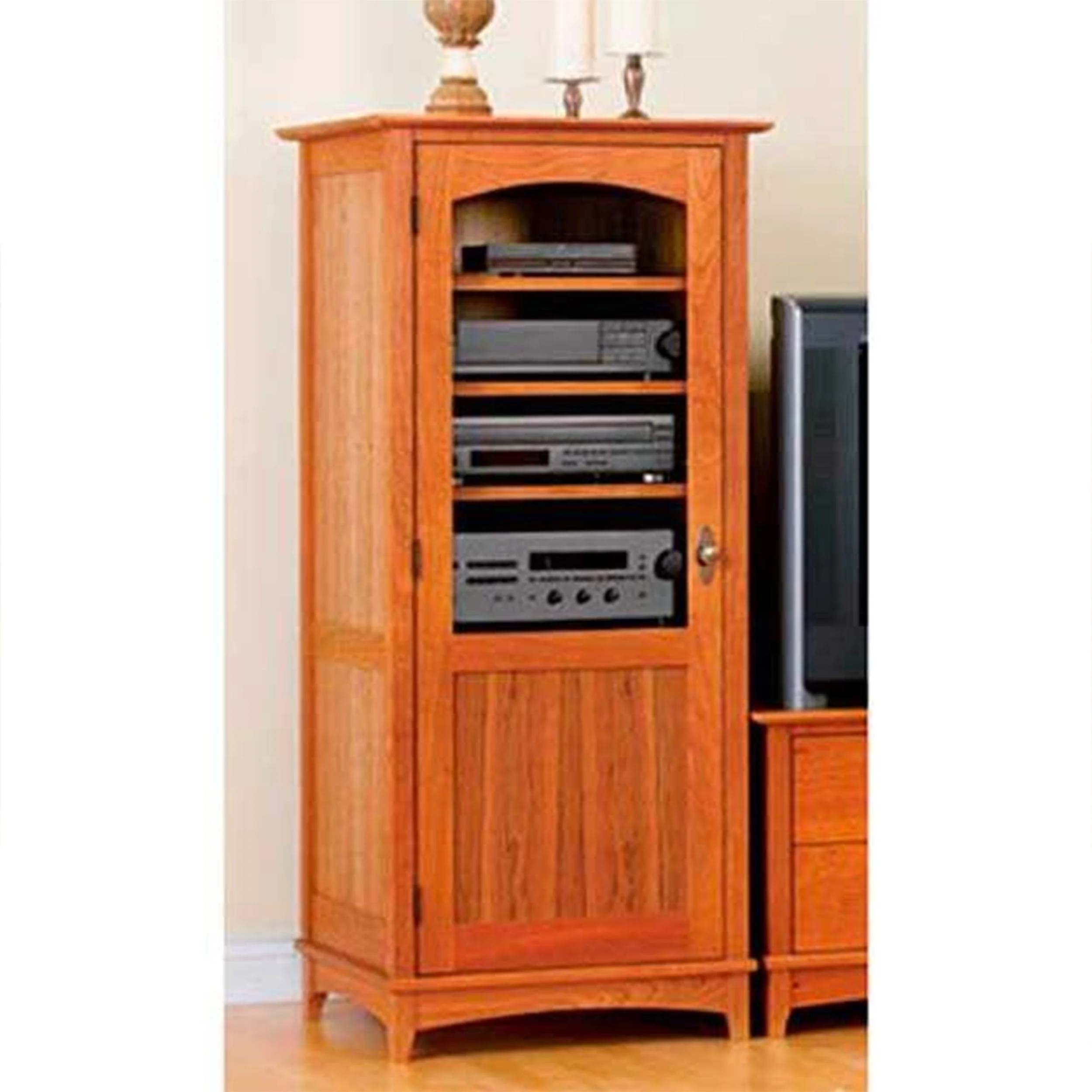 Downloadable Woodworking Project Plan to Build Entertainment Center Tower Cabinet - Image 1