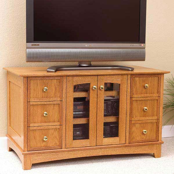 Woodworking Project Paper Plan to Build Compact Entertainment Center - Image 1