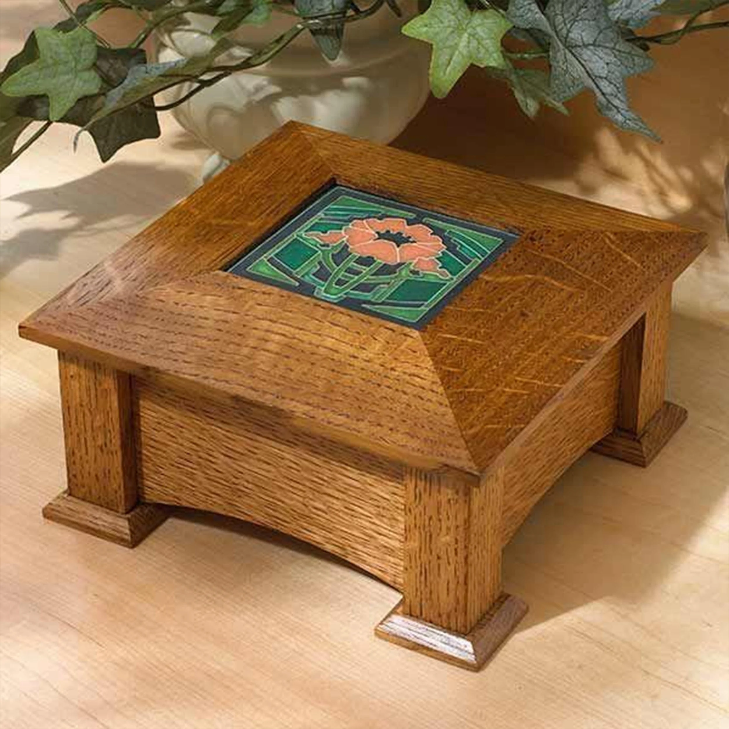 Downloadable Woodworking Project Plan to Build Tile-Topped Keepsake Box - Image 1