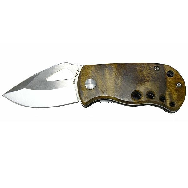 Single Blade Liner Lock Wood Folder Knife, Model SK-501MB - Image 1