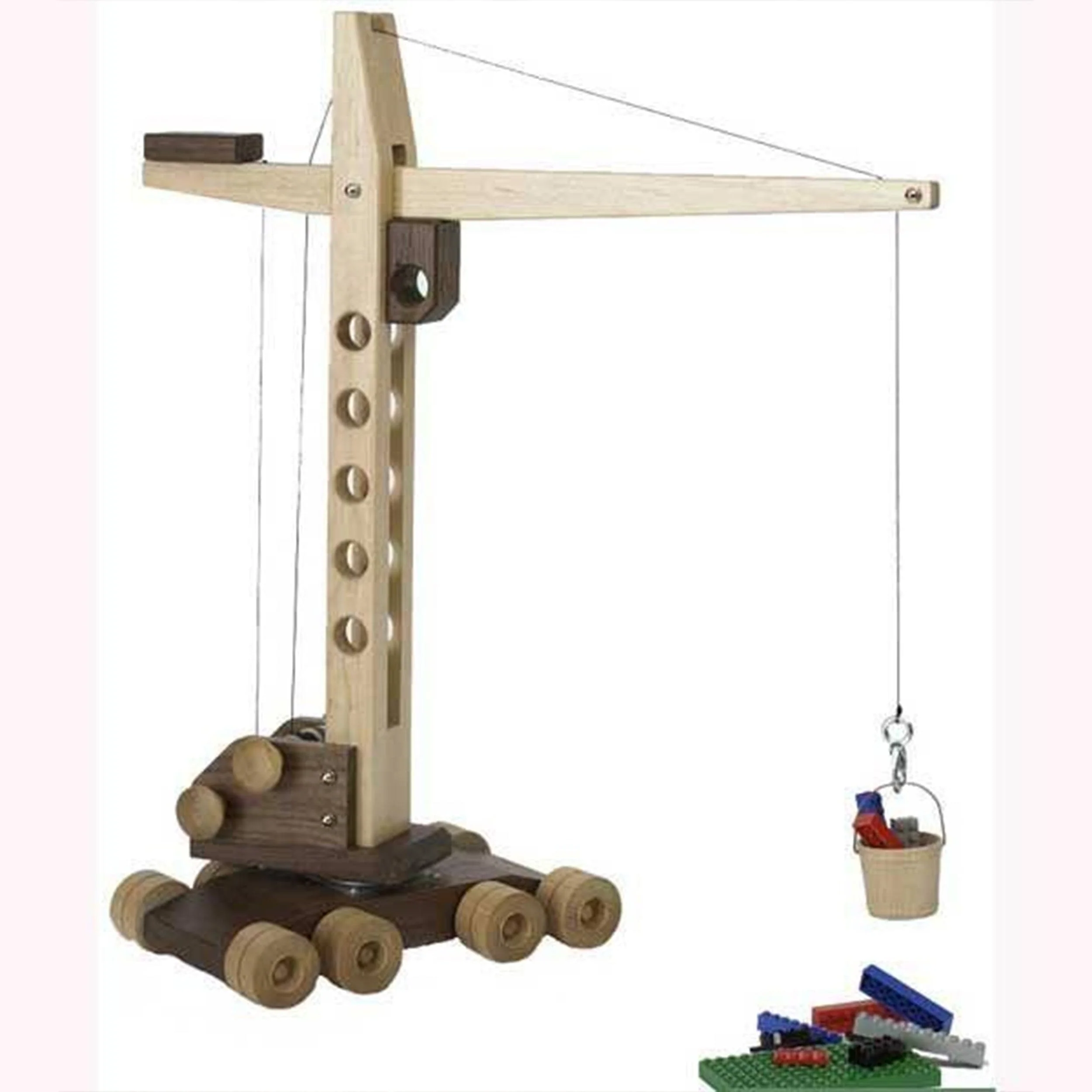 Downloadable Woodworking Project Plan to Build Contractor Grade Mobile Crane Toy - Image 1