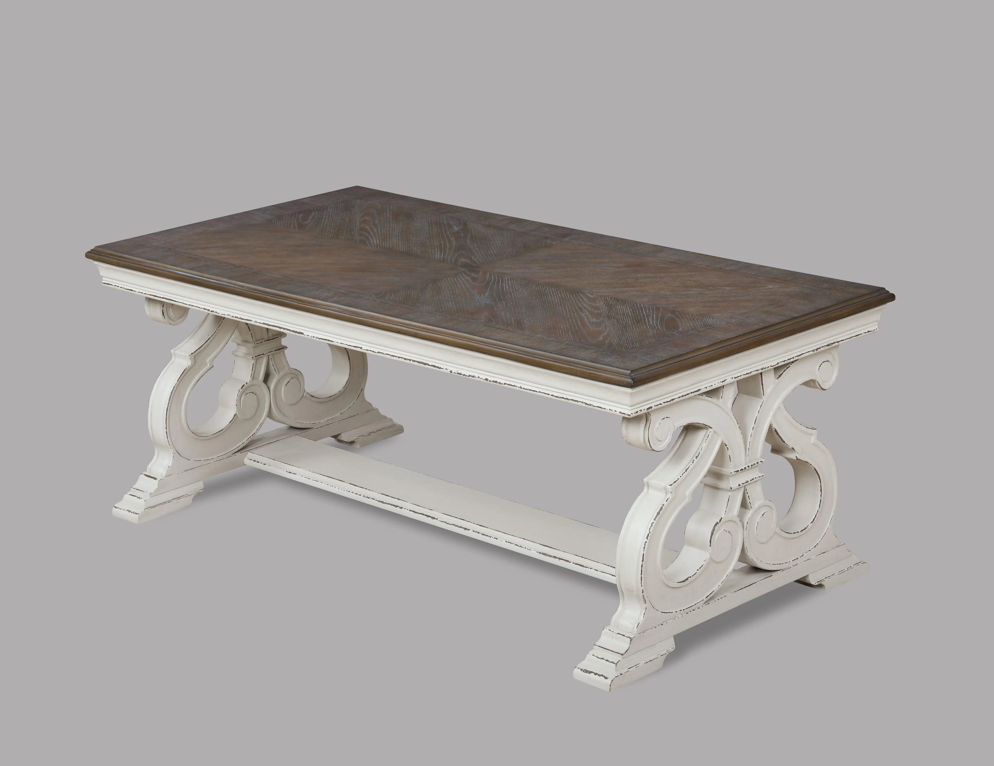 Clementine White Brown 3-Piece Coffee Table Set - Image 2