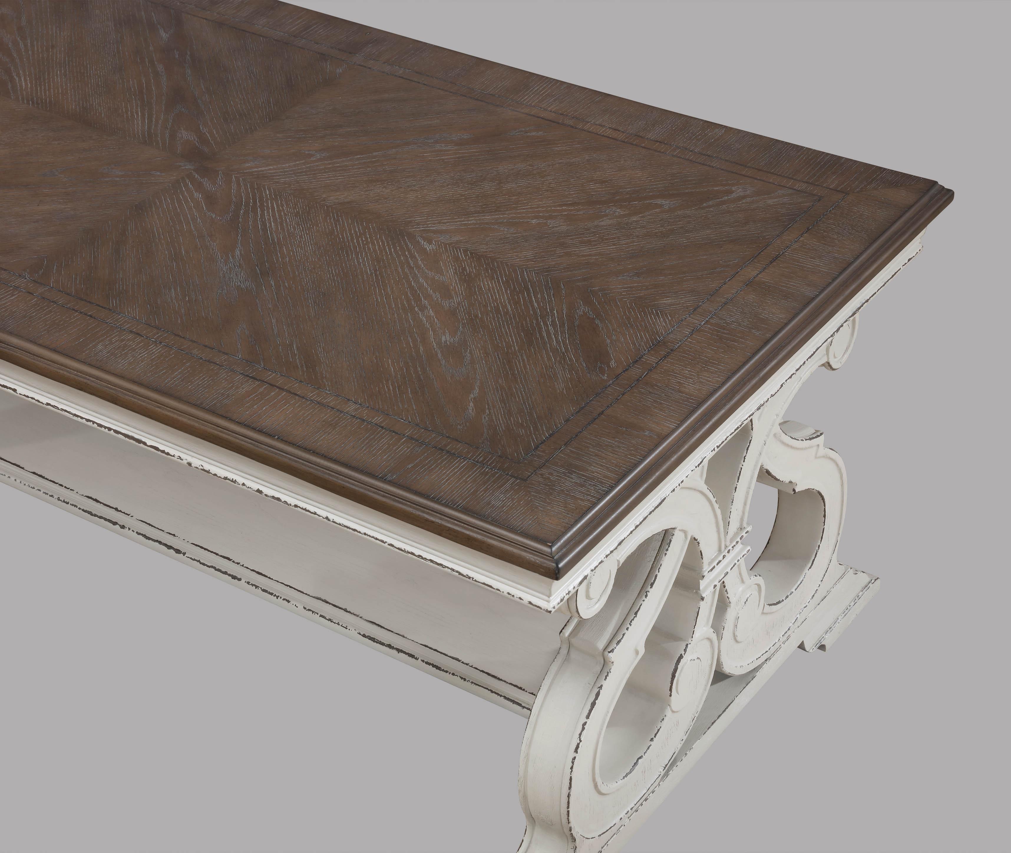 Clementine White Brown 3-Piece Coffee Table Set - Image 3