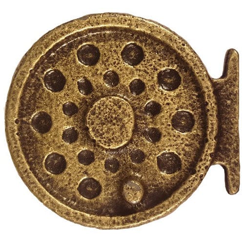 Fly Fishing Reel Pull, Antique Brass, Model 298AB - Image 1