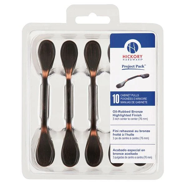 3″ Metropolis Cabinet Pull Project Pack, Oil Rubbed Bronze, 10 pieces
