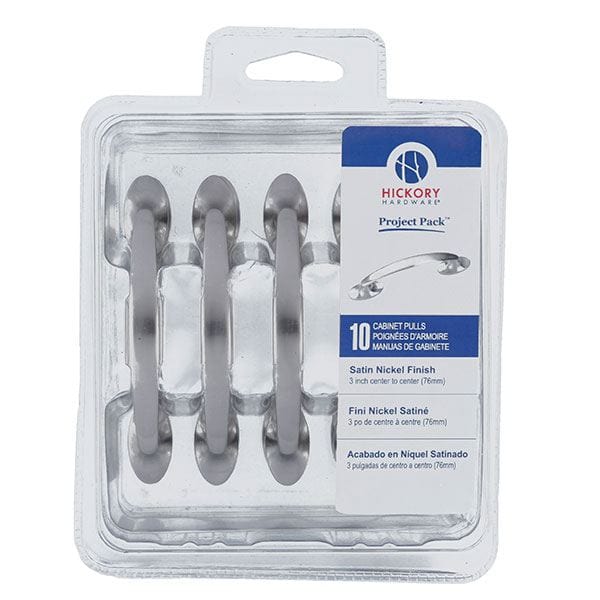 3″ Luna Cabinet Pull Project Pack, Satin Nickel, 10 pieces