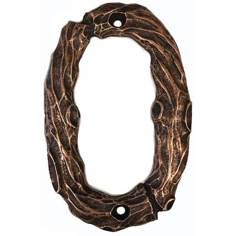 LHN0-AC Log House Number Zero, Antique Copper, 1 piece - Image 1
