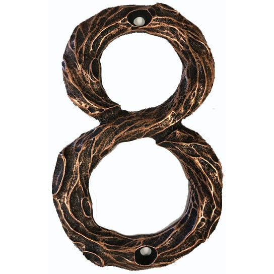 LHN8-AC Log House Number 8, Antique Copper, 1 piece - Image 1