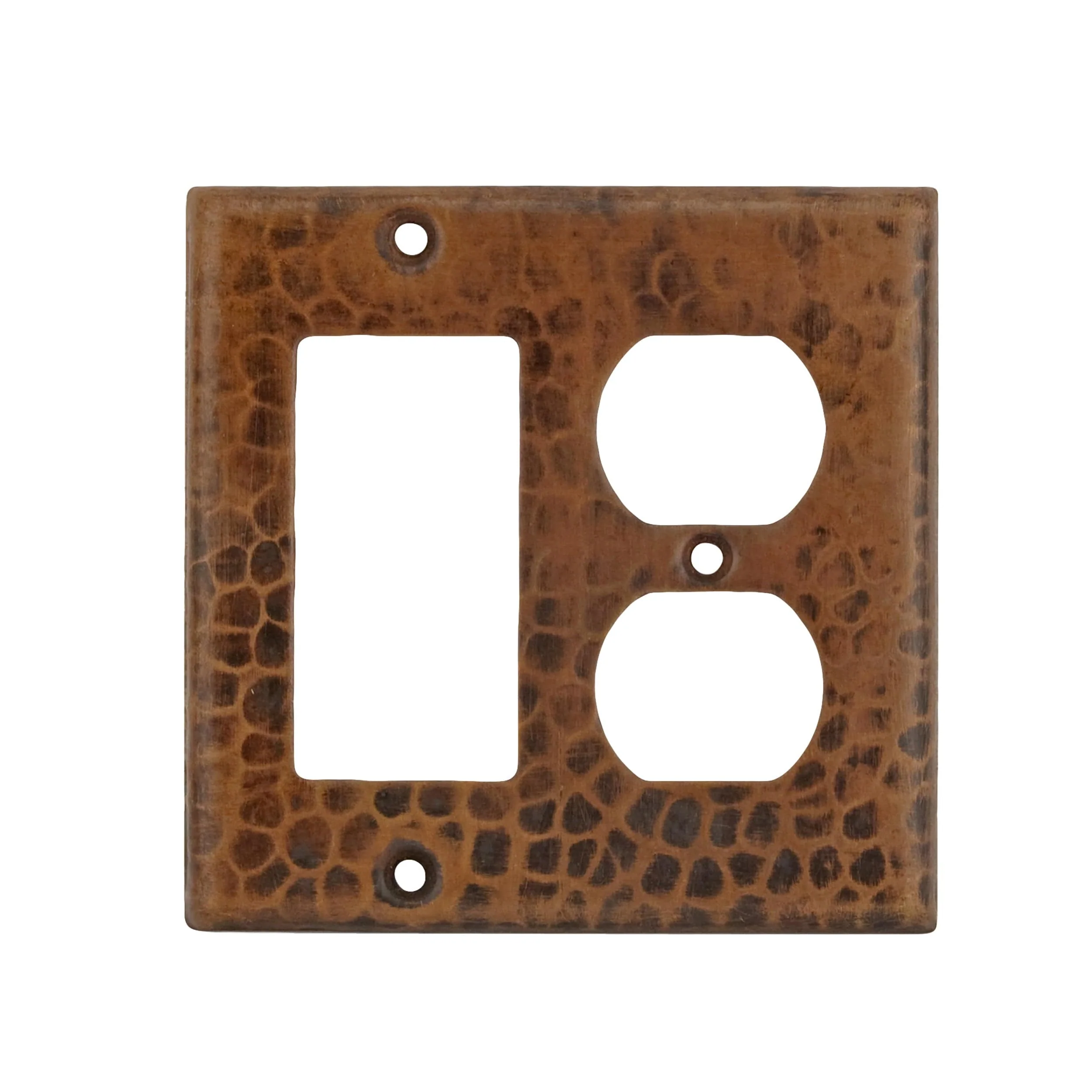 Combination 2-Hole Outlet and Ground Fault / Rocker GFI Switchplate Cover