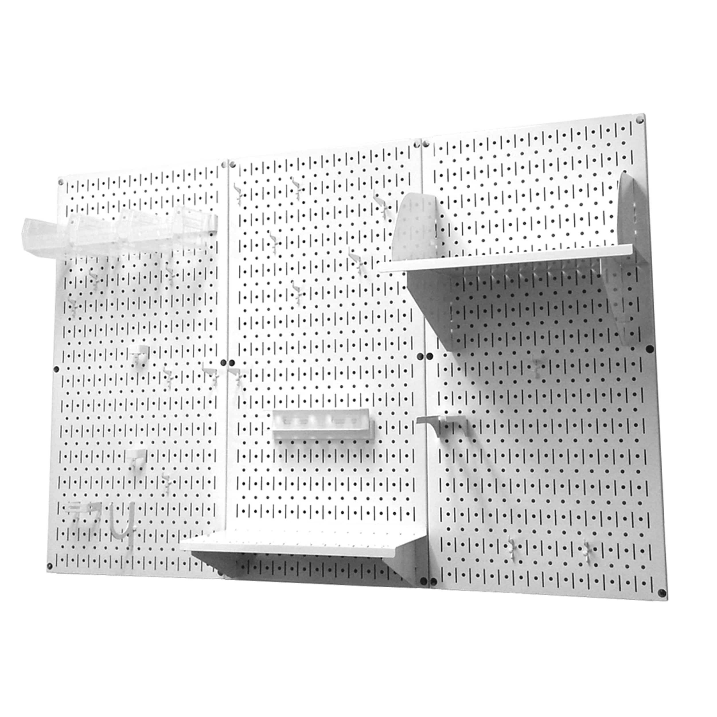 4' Metal Pegboard Standard Tool Storage Kit - White Toolboard & White Accessories - Image 1