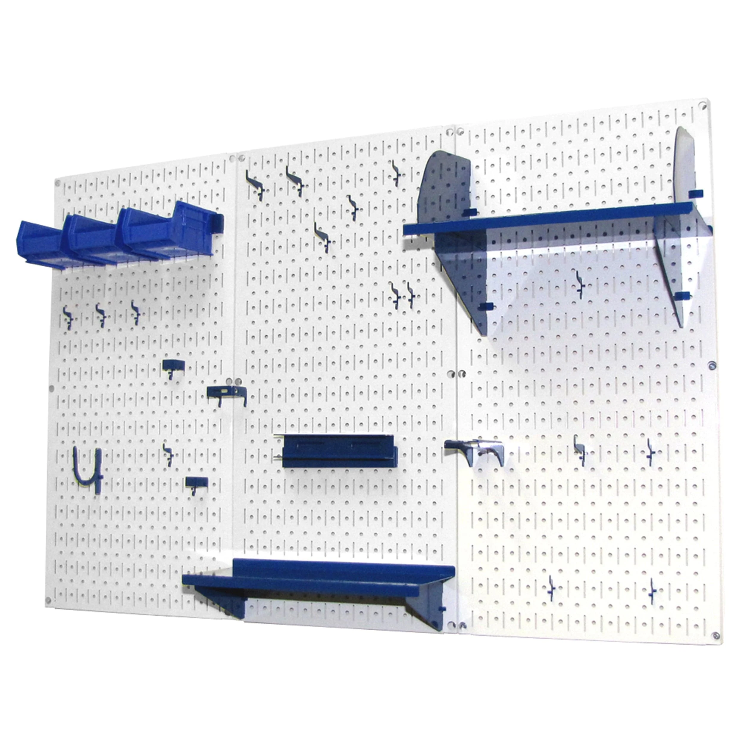 4' Metal Pegboard Standard Tool Storage Kit - White Toolboard & Blue Accessories - Image 1