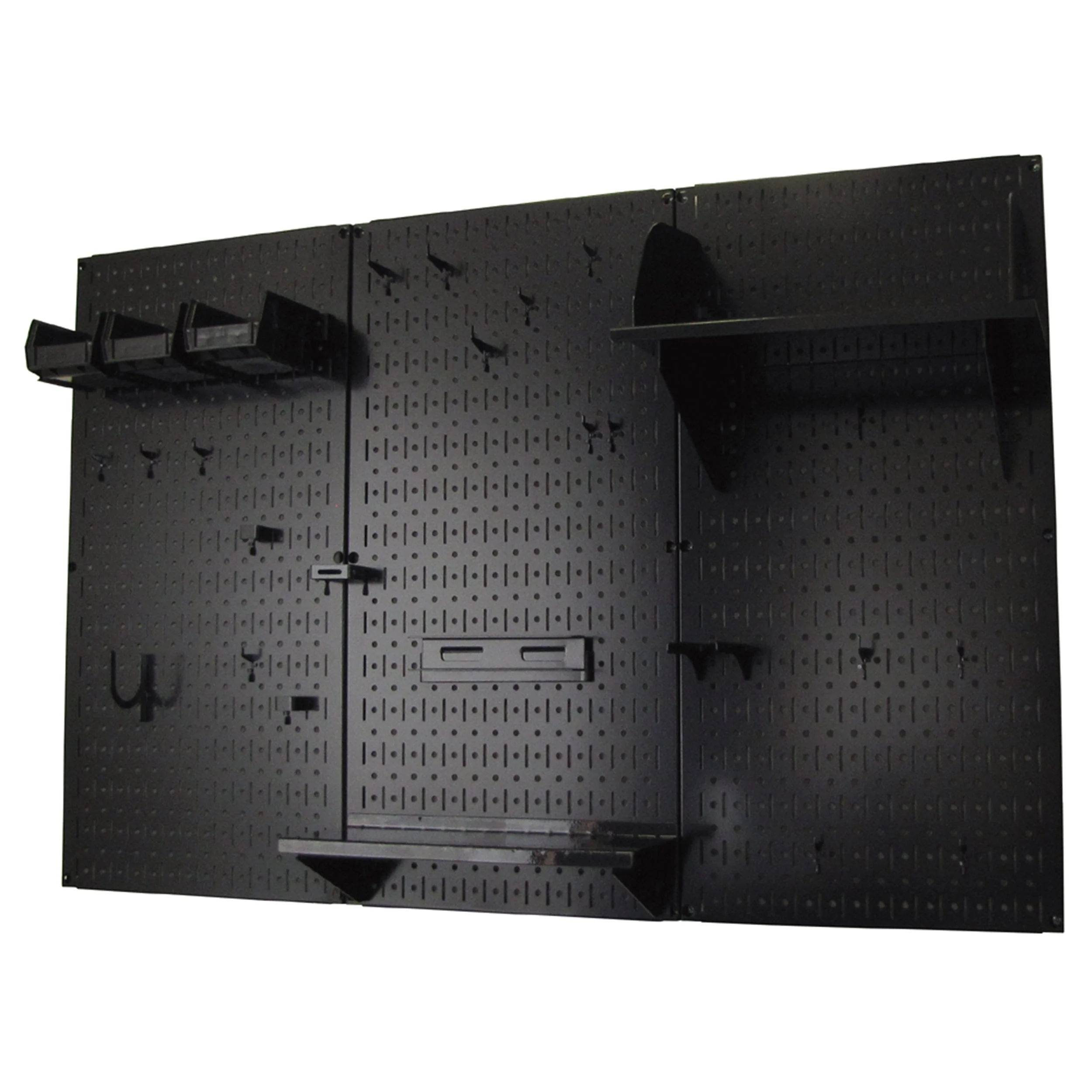 4′ Metal Pegboard Standard Tool Storage Kit – Black Toolboard & Black Accessories