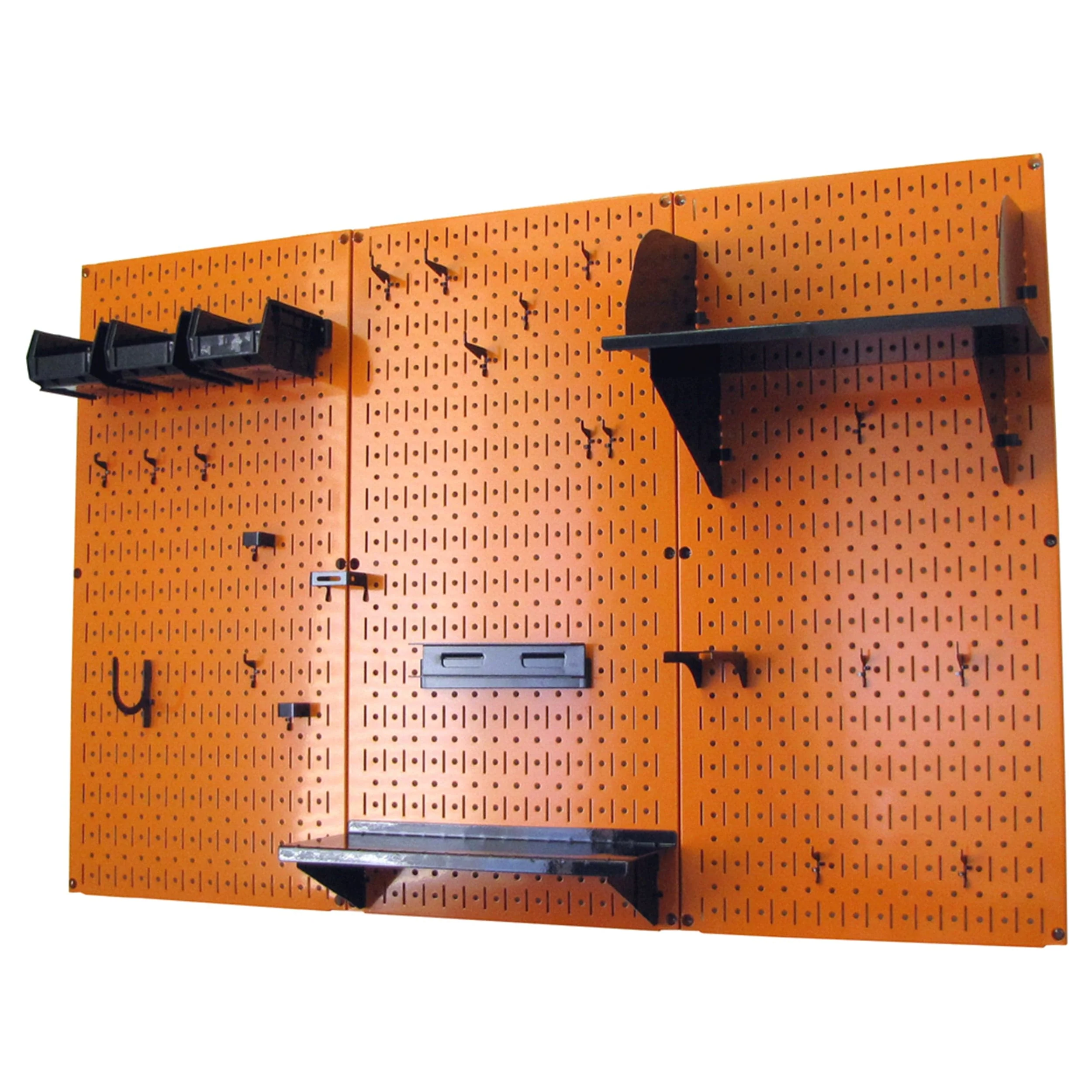 4′ Metal Pegboard Standard Tool Storage Kit – Orange Toolboard & Black Accessories