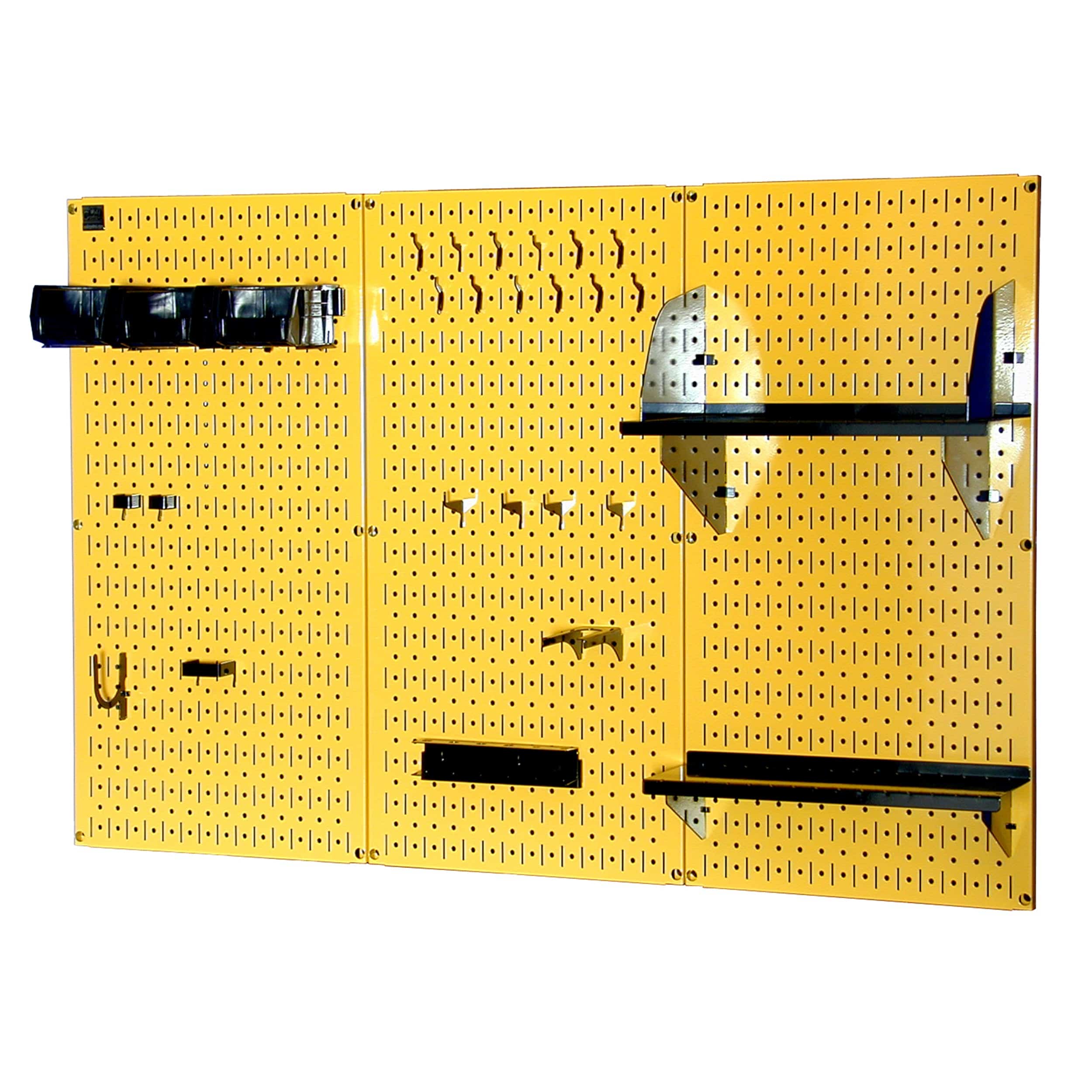 4' Metal Pegboard Standard Tool Storage Kit - Yellow Toolboard & Black Accessories - Image 1