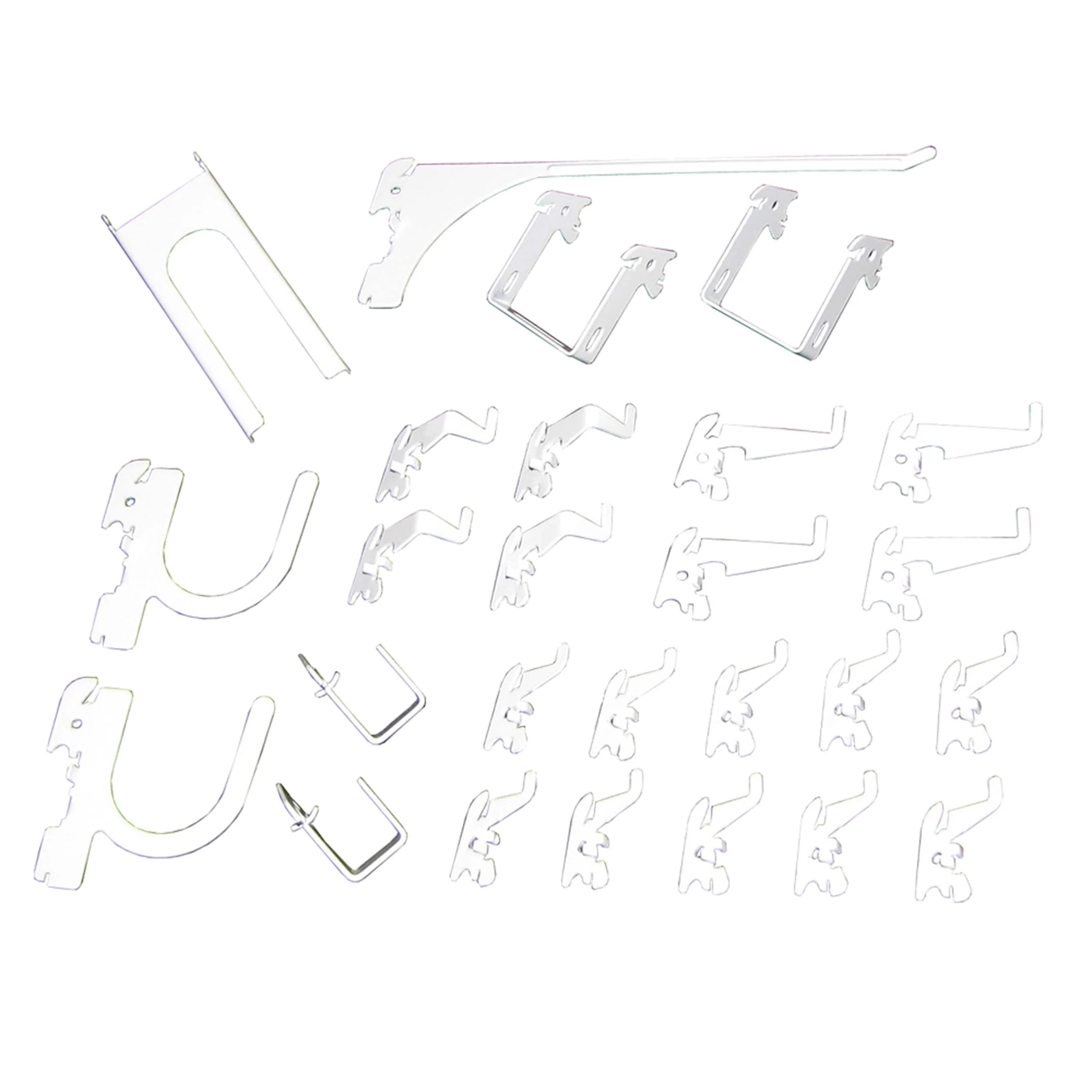 Slotted Metal Pegboard Hook Kit - White Toolboard Hooks - Image 1