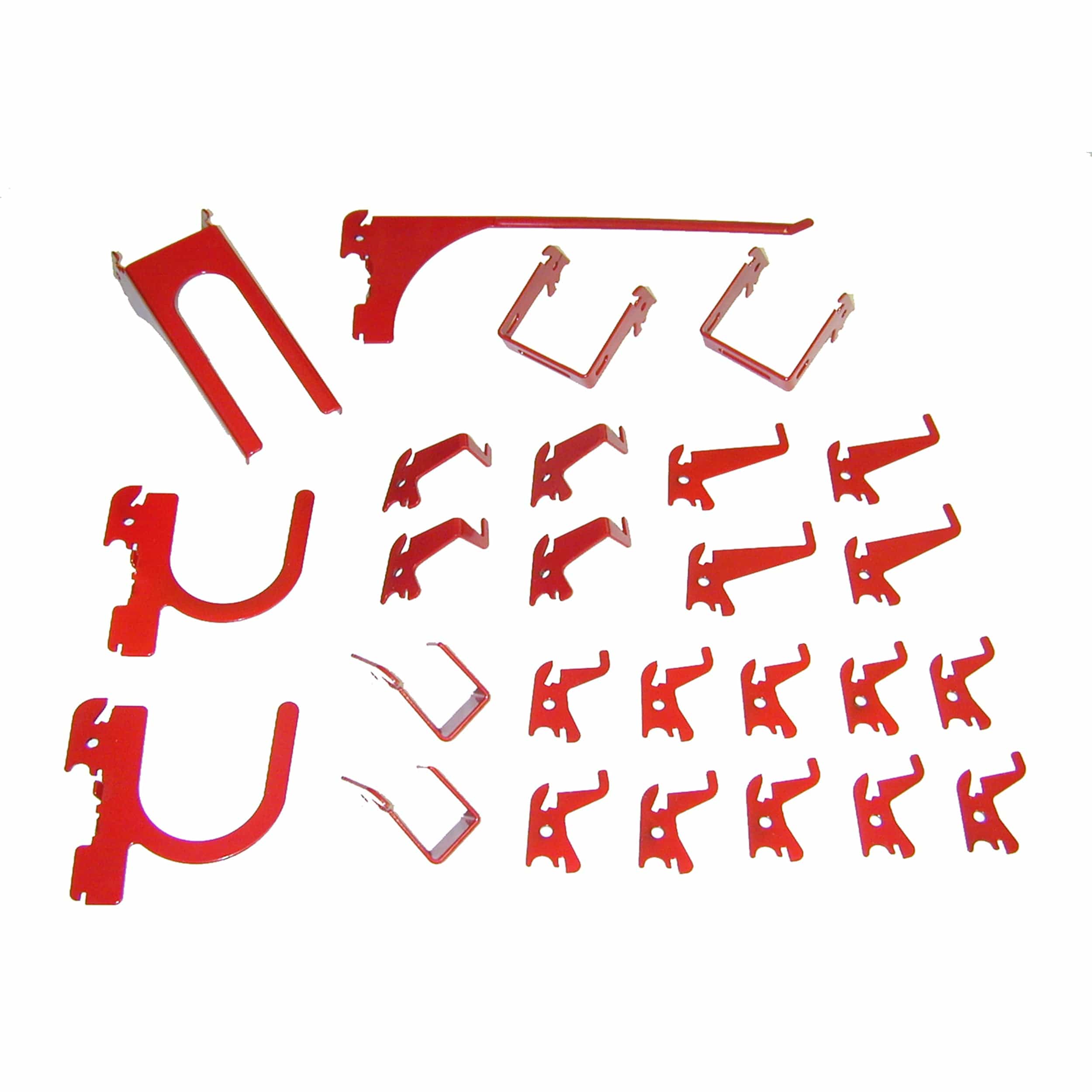 Slotted Metal Pegboard Hook Kit – Red Toolboard Hooks
