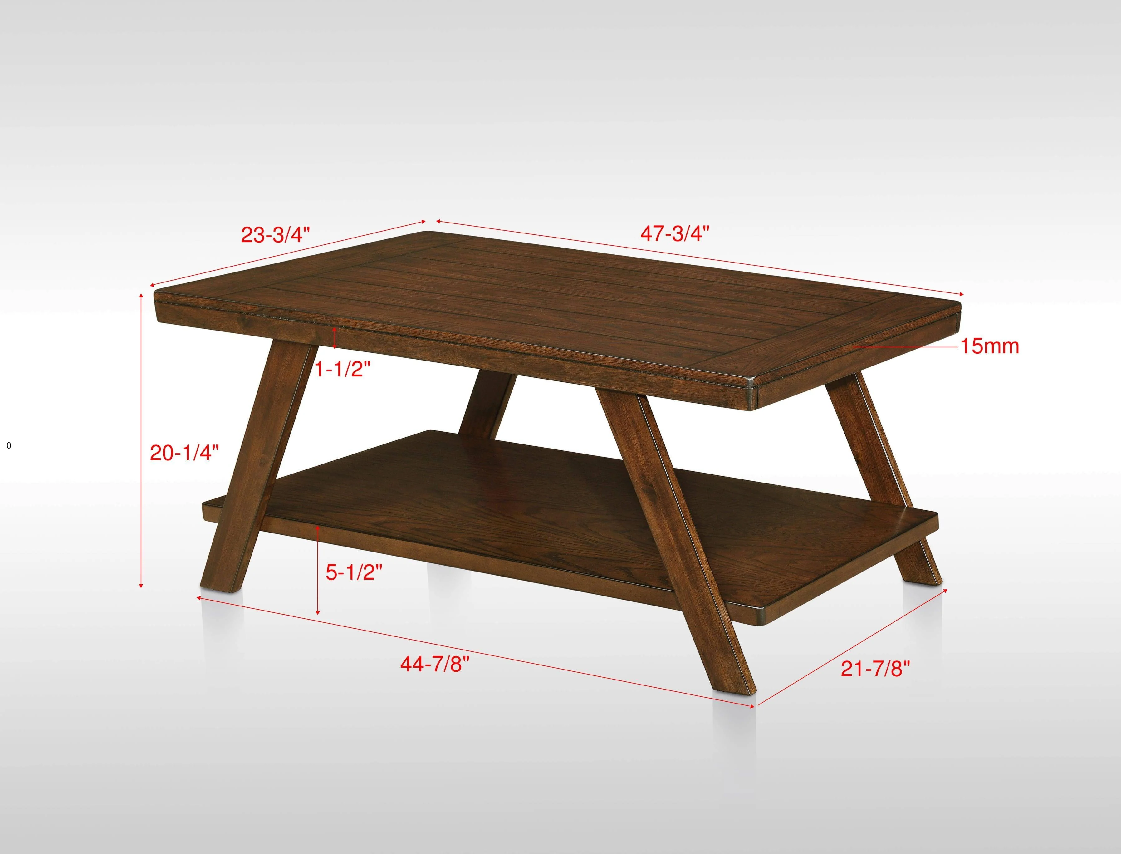 Samhorn Brown 3-Piece Coffee Table Set Angled Legs - Image 2