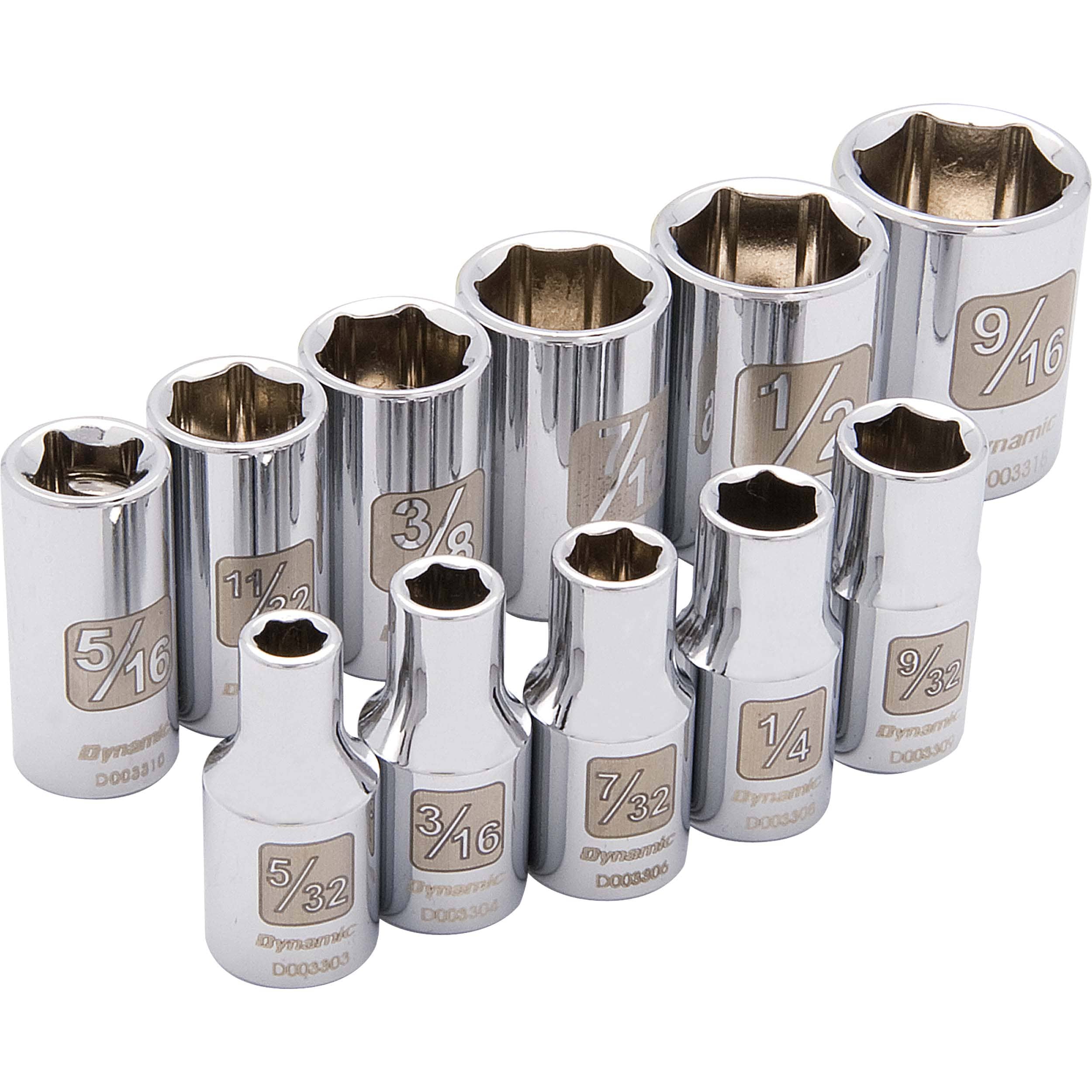 1/4″ Drive 11pc 6-Point Standard SAE Socket Set – 5/32″ – 9/16″