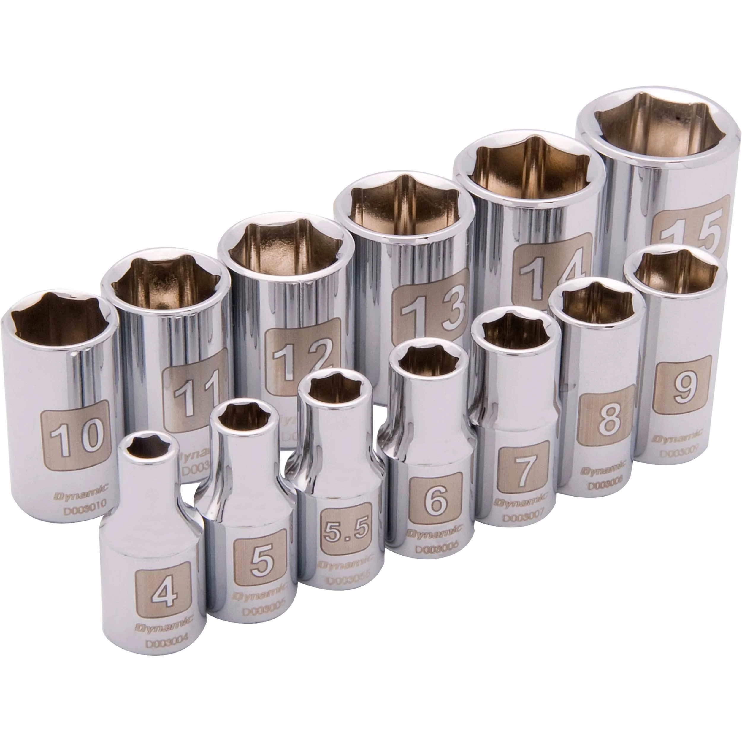1/4" Drive 13pc 6-Point Standard Metric Socket Set, 4mm - 15mm - Image 1